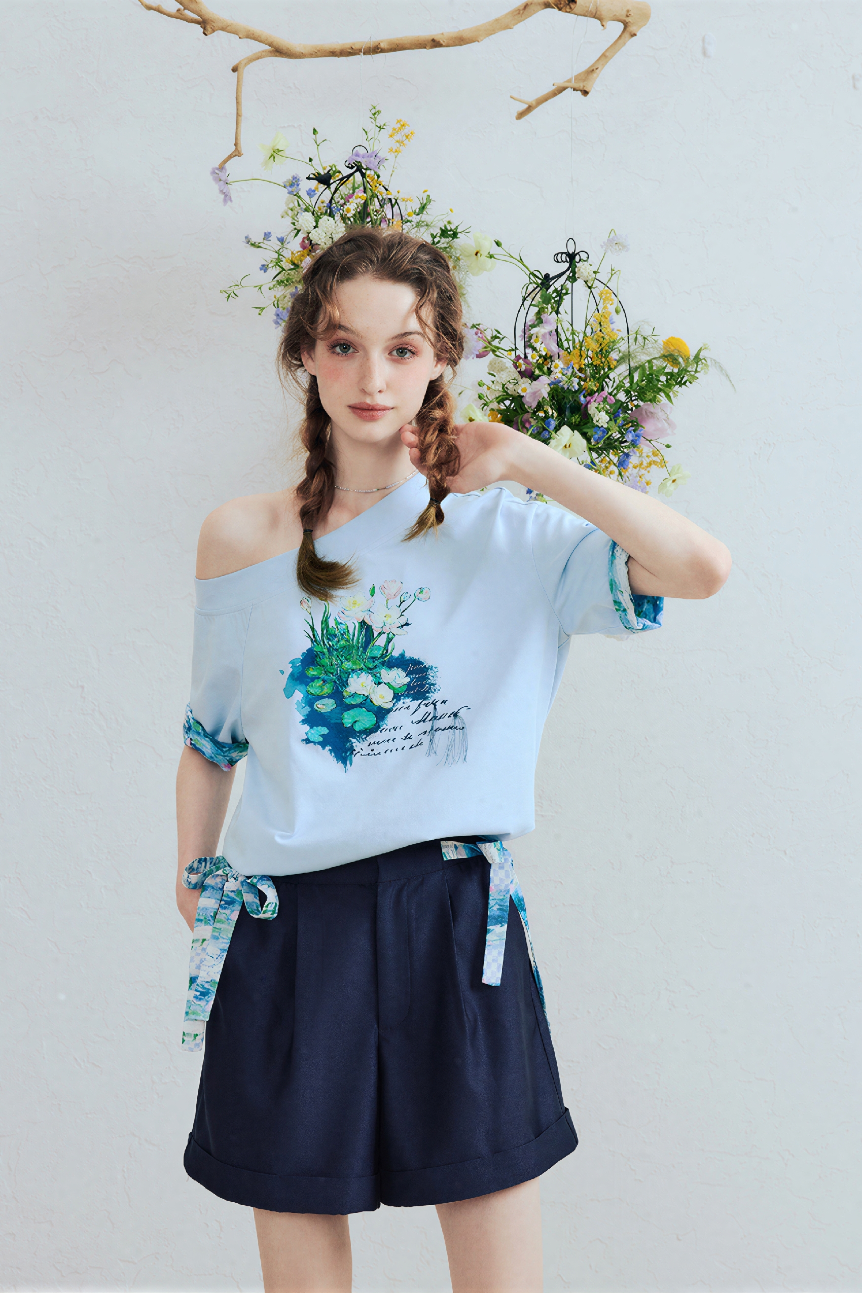 Cold-Shoulder Designer T-Shirt-LYONSENS