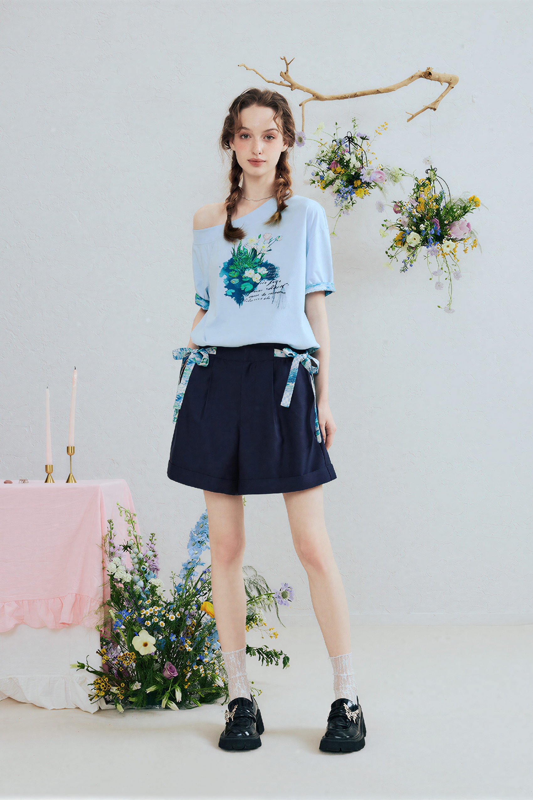 Cold-Shoulder Designer T-Shirt-LYONSENS