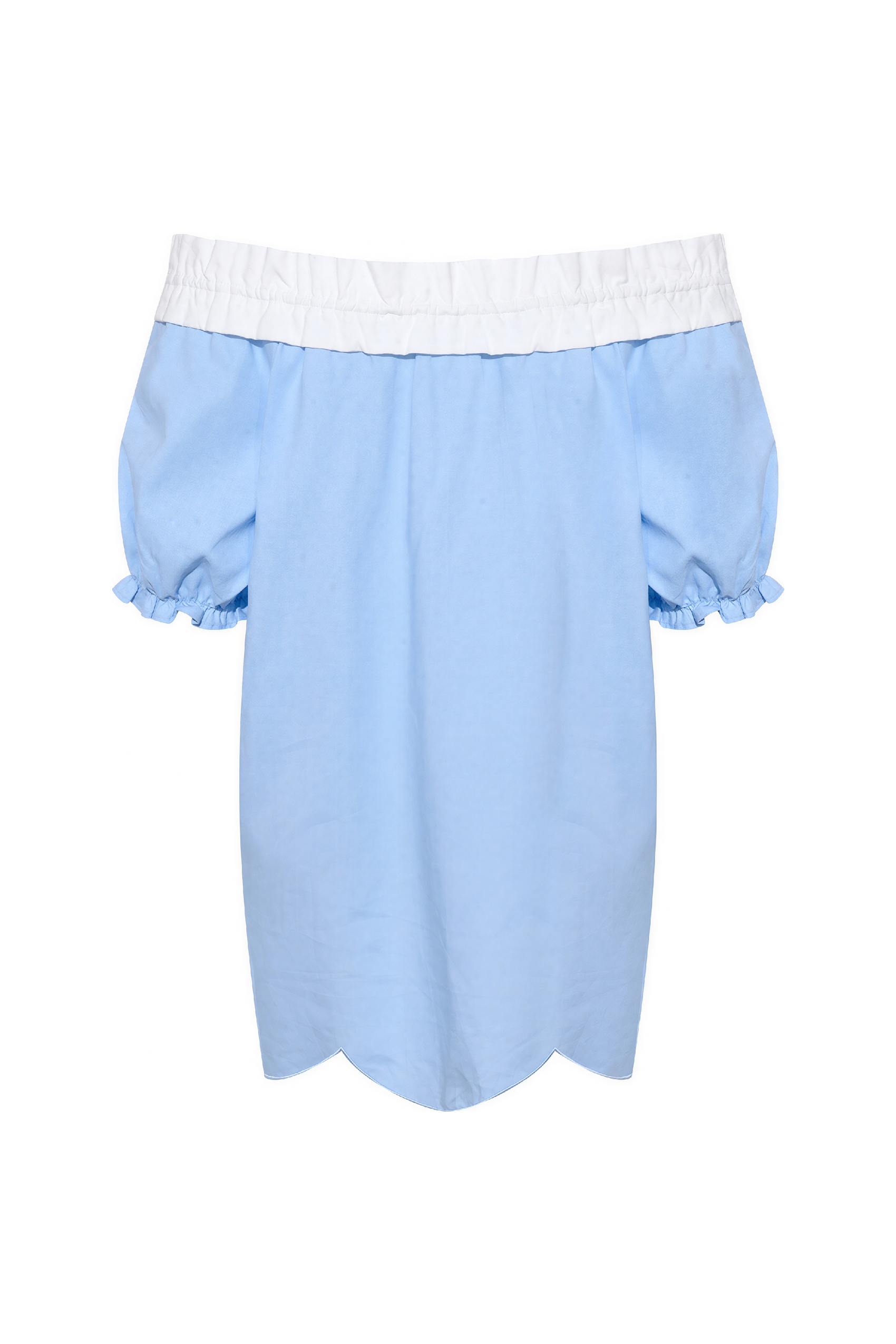 Printed Off-Shoulder Puff Sleeve T-Shirt