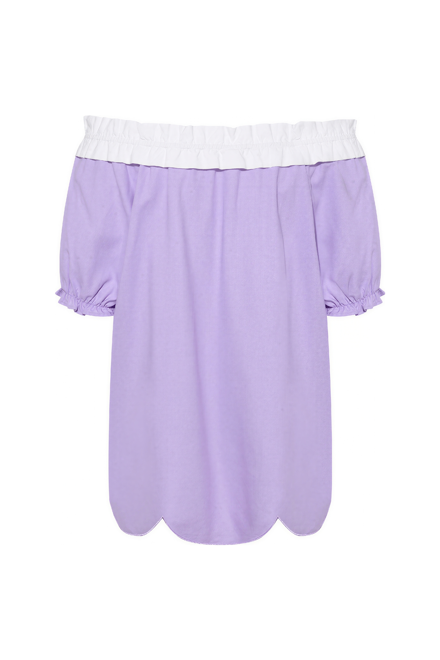 Printed Off-Shoulder Puff Sleeve T-Shirt