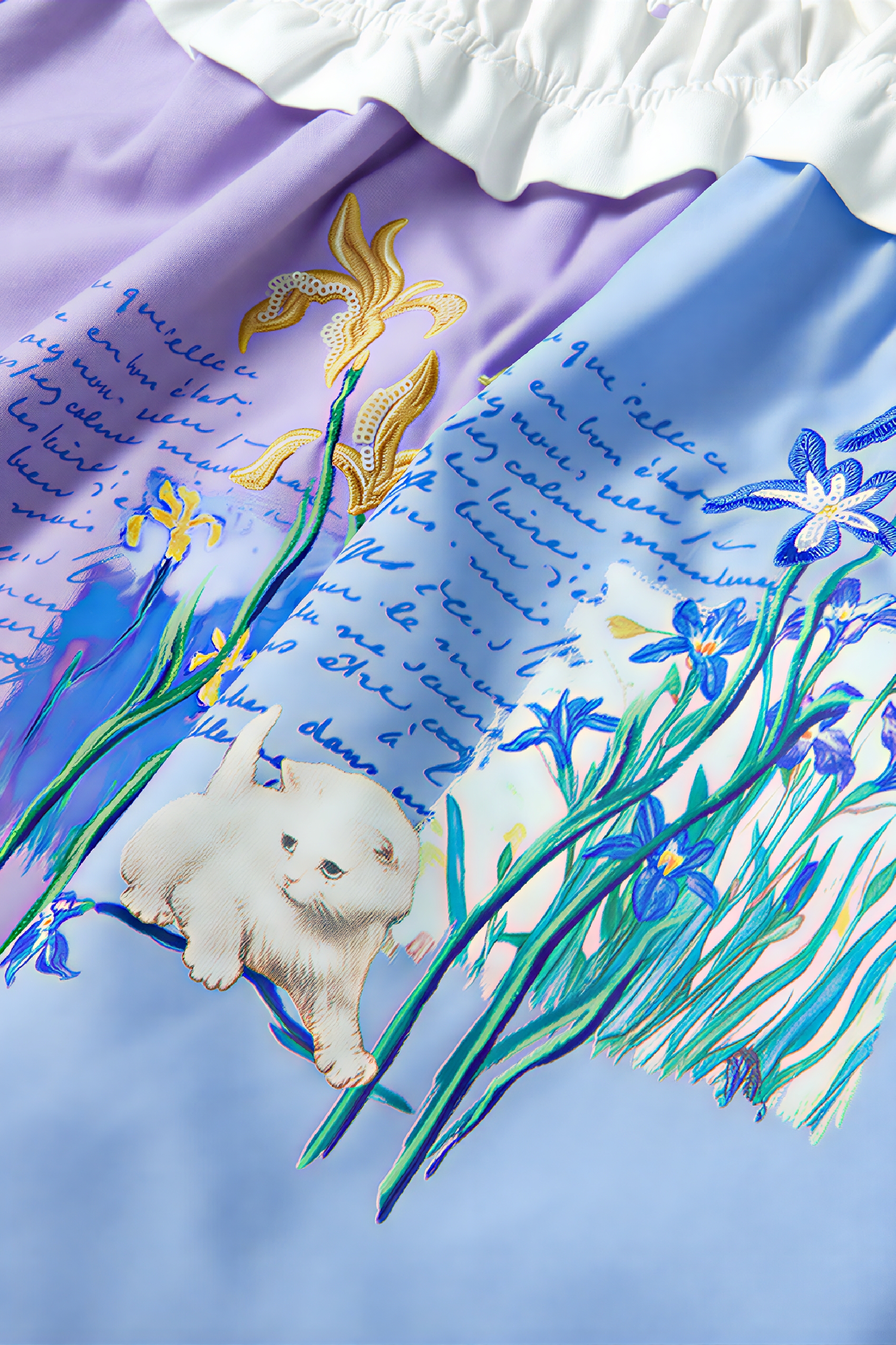 Printed Off-Shoulder Puff Sleeve T-Shirt