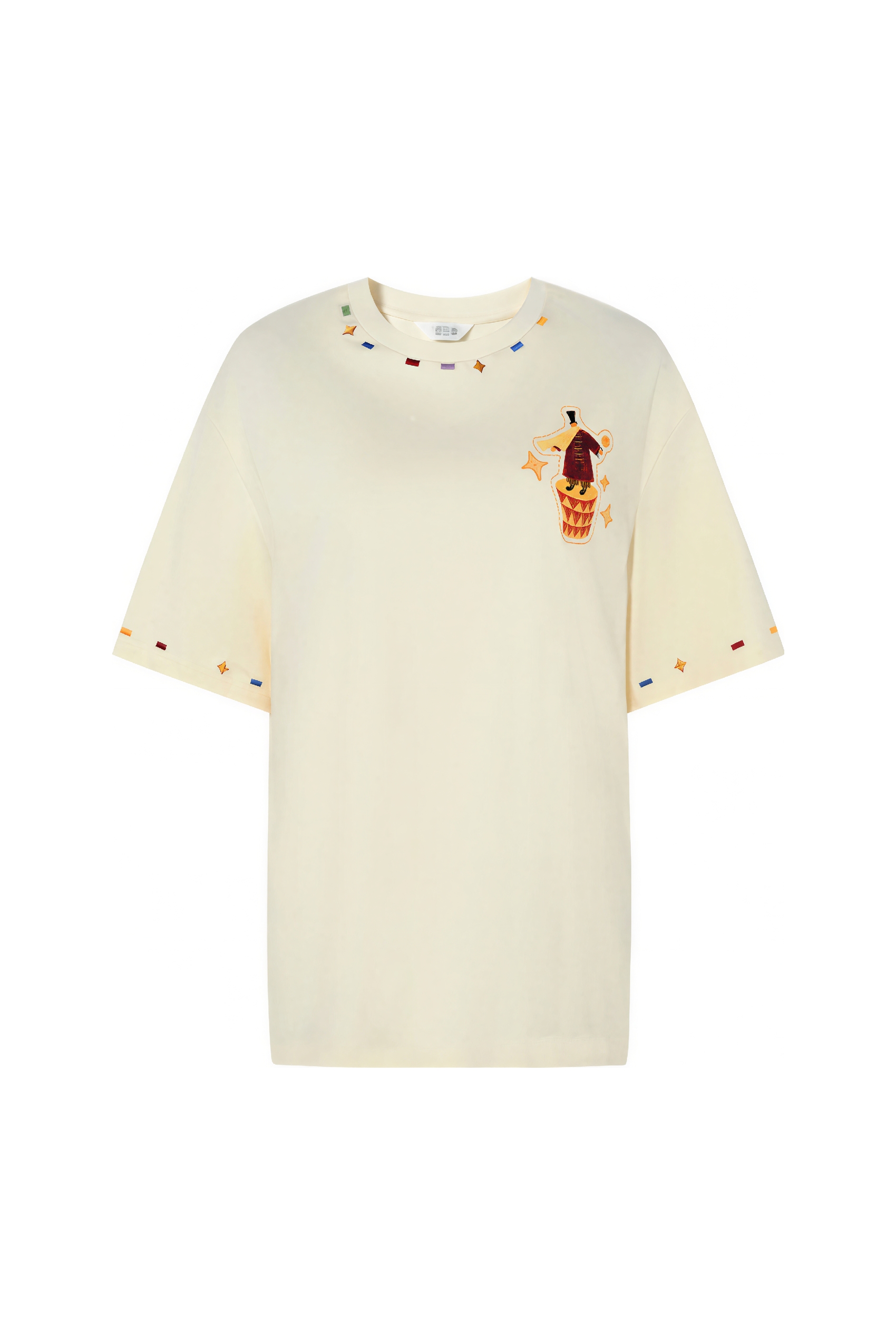 Cute Embroidered Cotton Relaxed T-Shirt