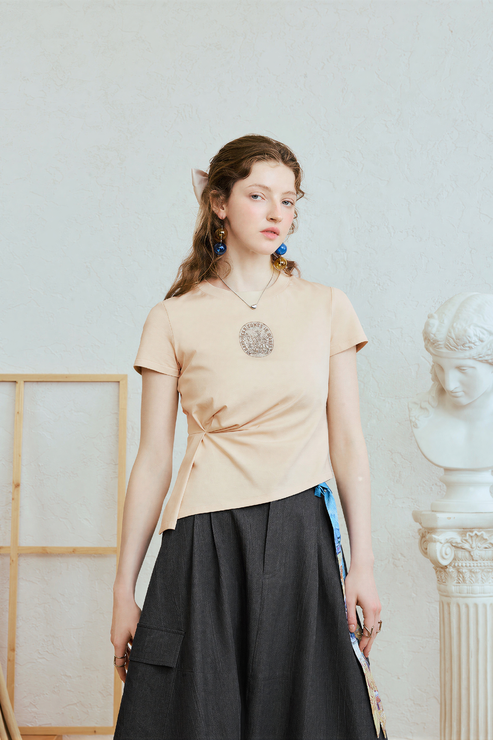 Asymmetric Structured Shoulder T-Shirt