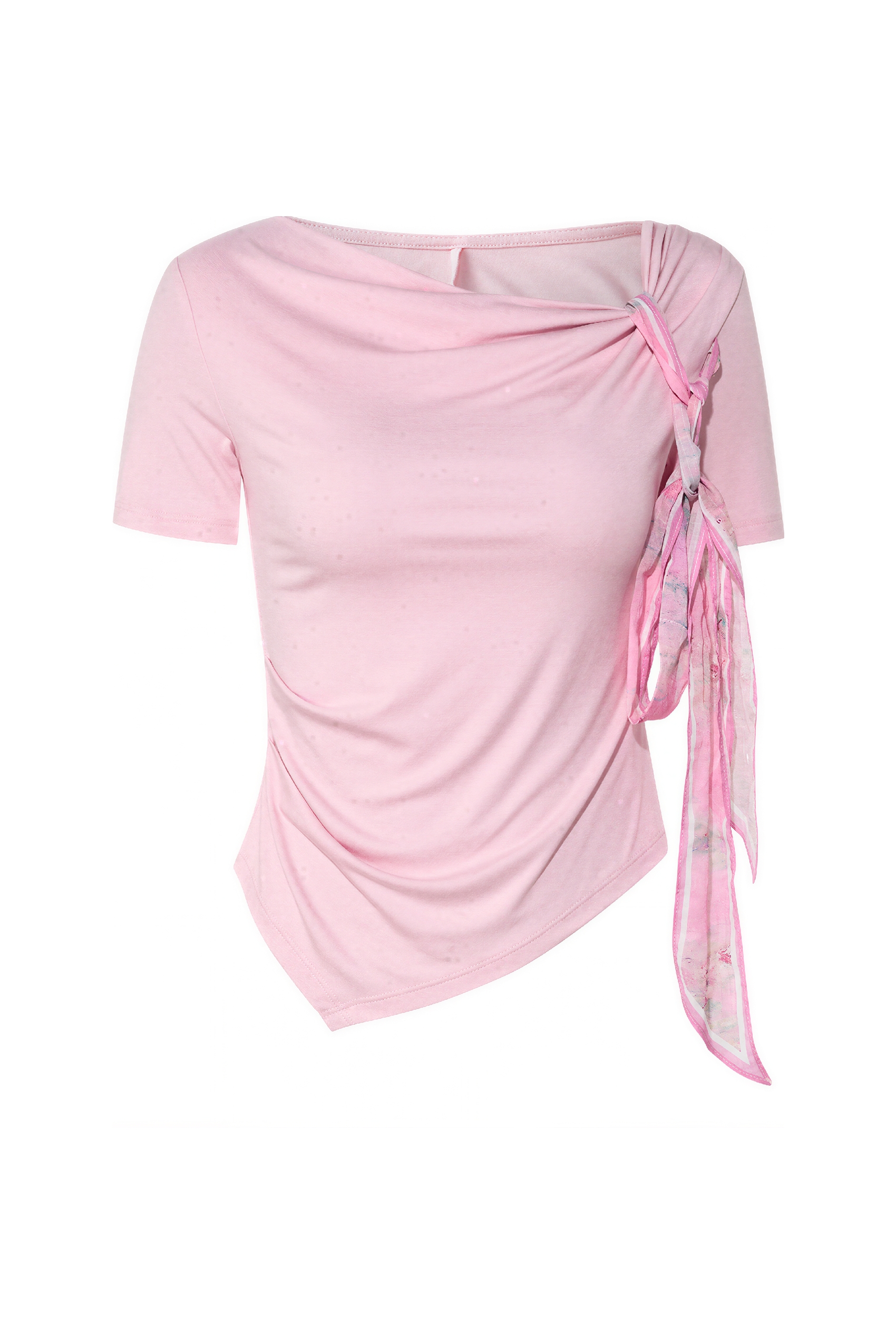 Fresh Printed Tie-Front T-Shirt