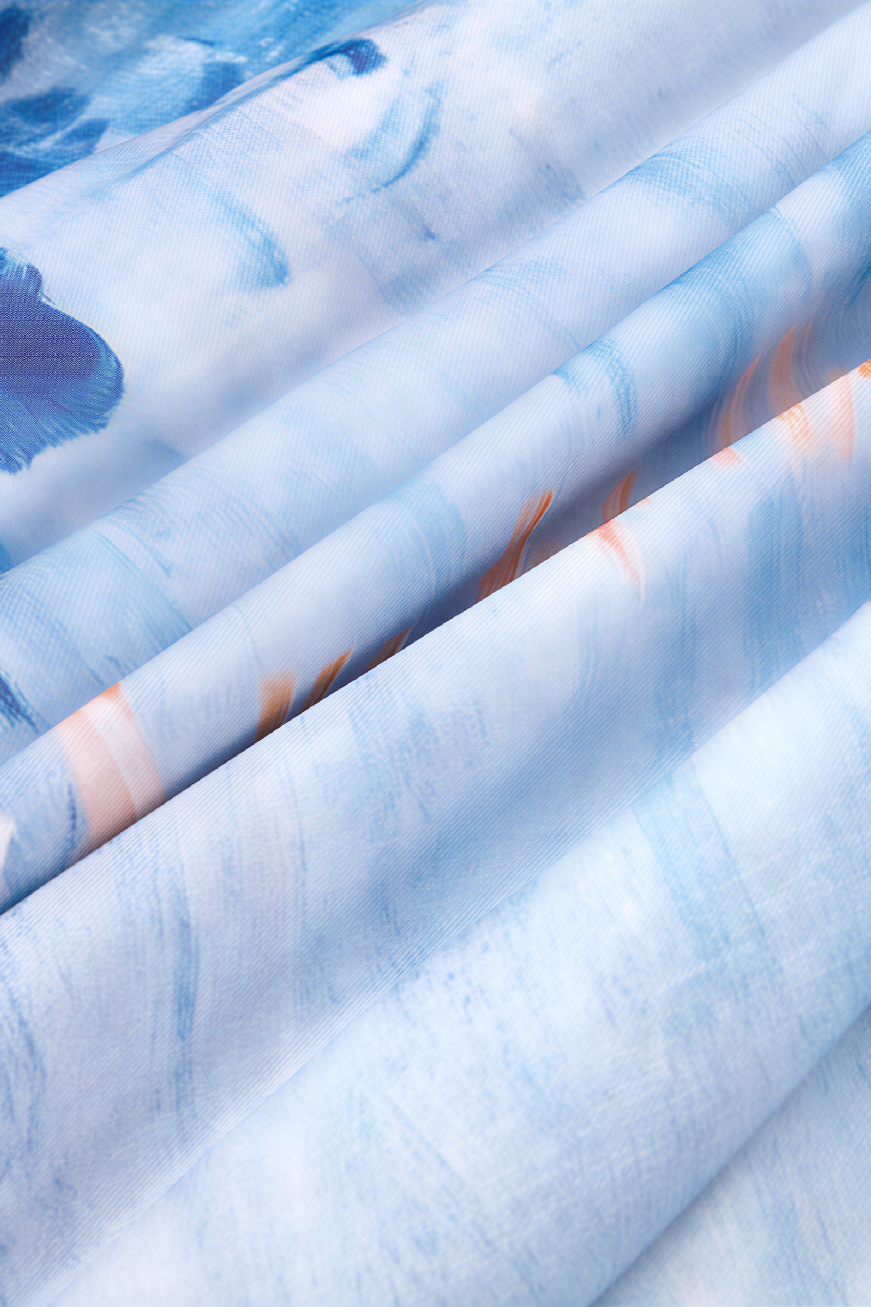 Light Blue Printed Top & Skirt Two-Piece Set