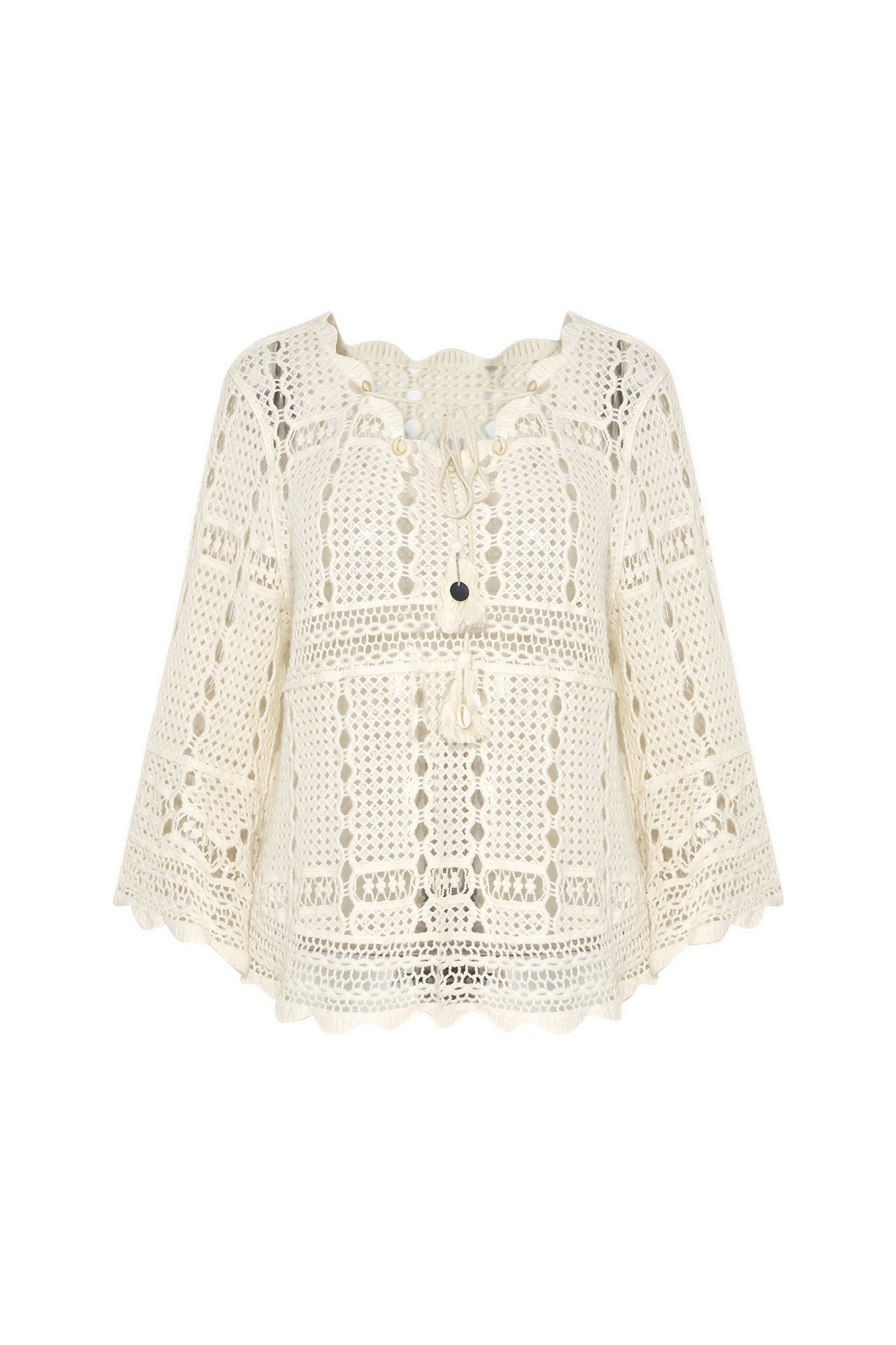 Bohemian Openwork Bell-Sleeve Cover-Up