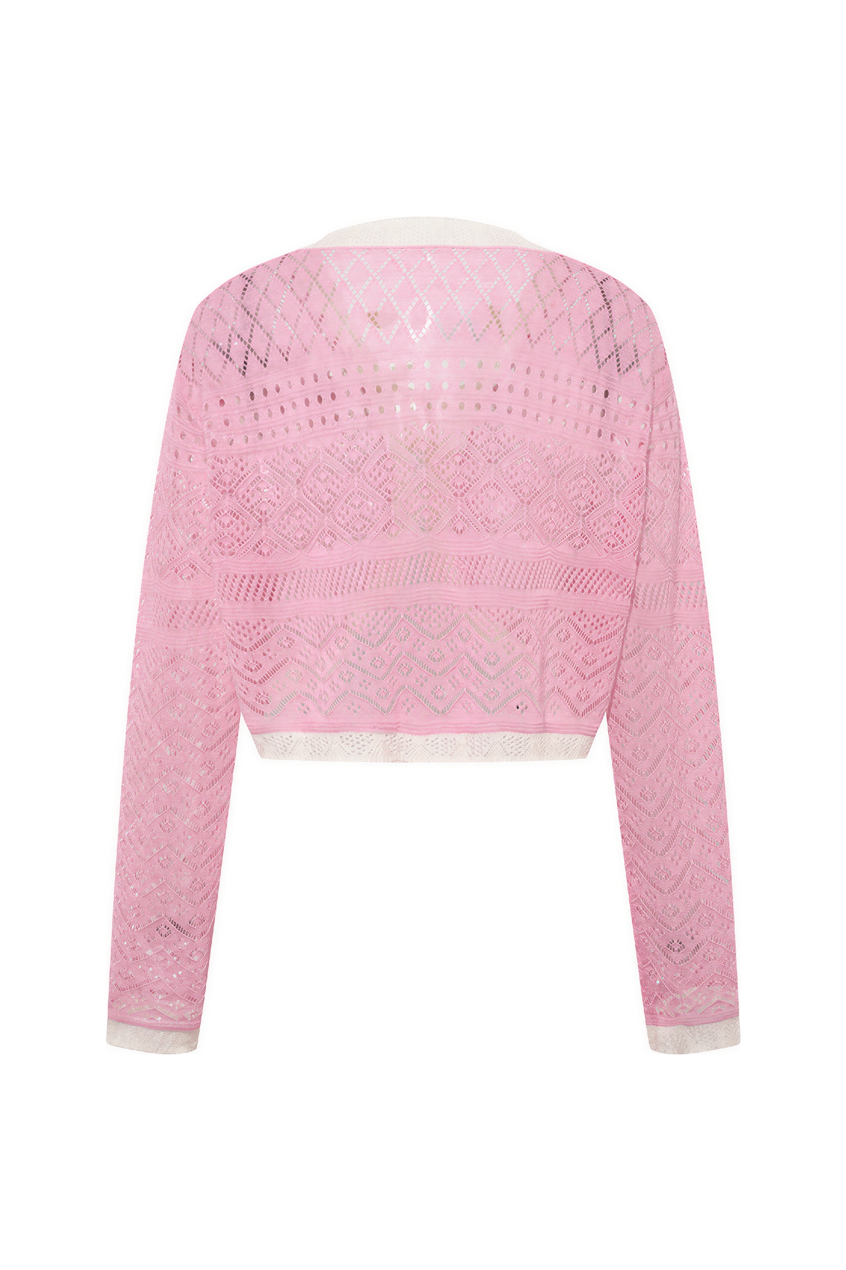 Lightweight Openwork Short Knit Cardigan