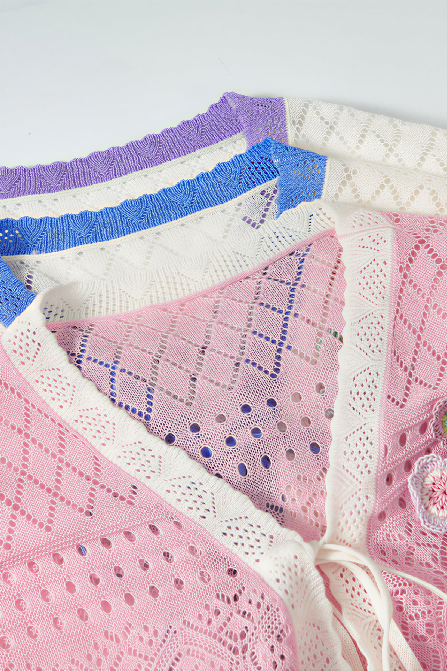 Lightweight Openwork Short Knit Cardigan