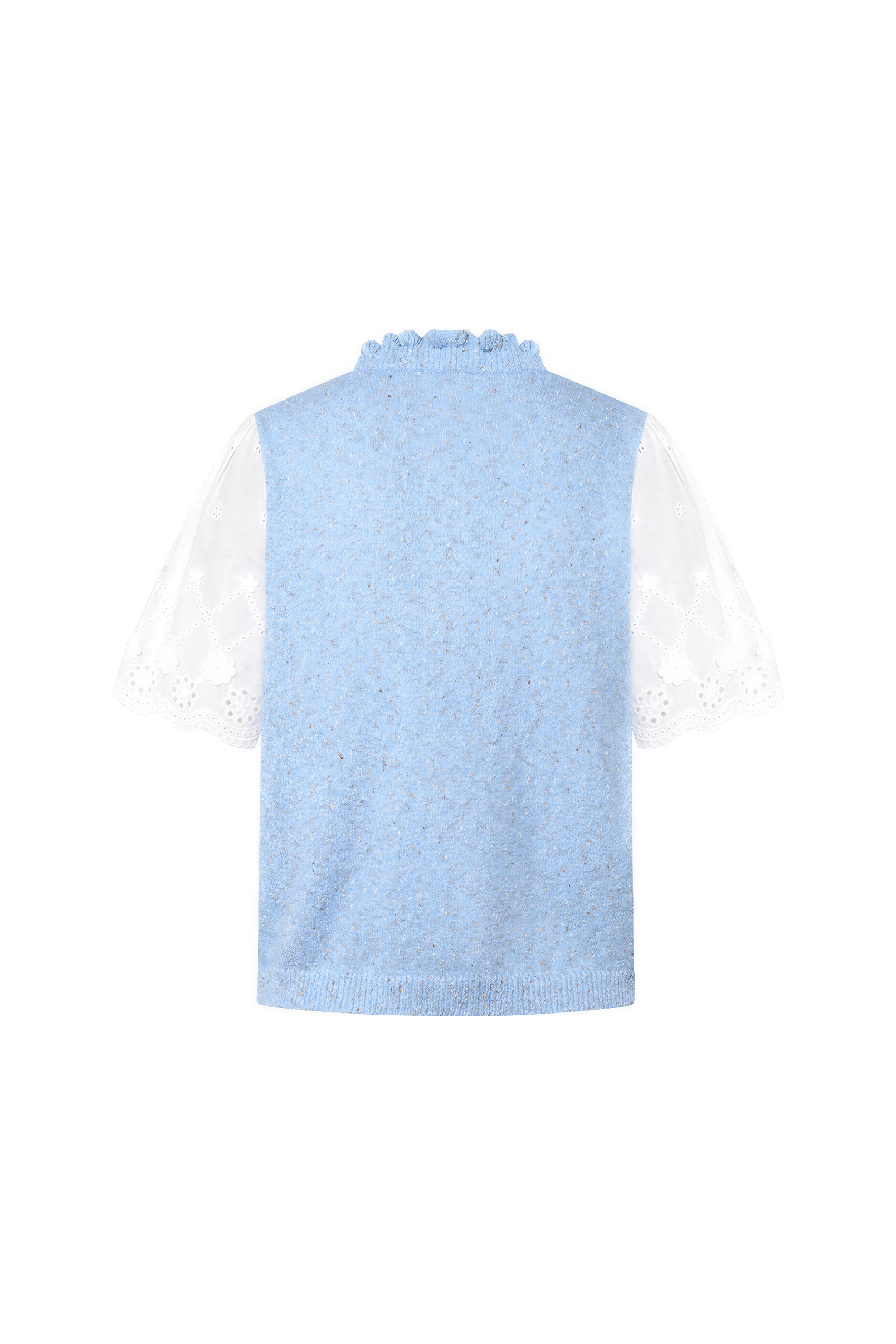 Vintage Layered-Look Short Knit Cardigan