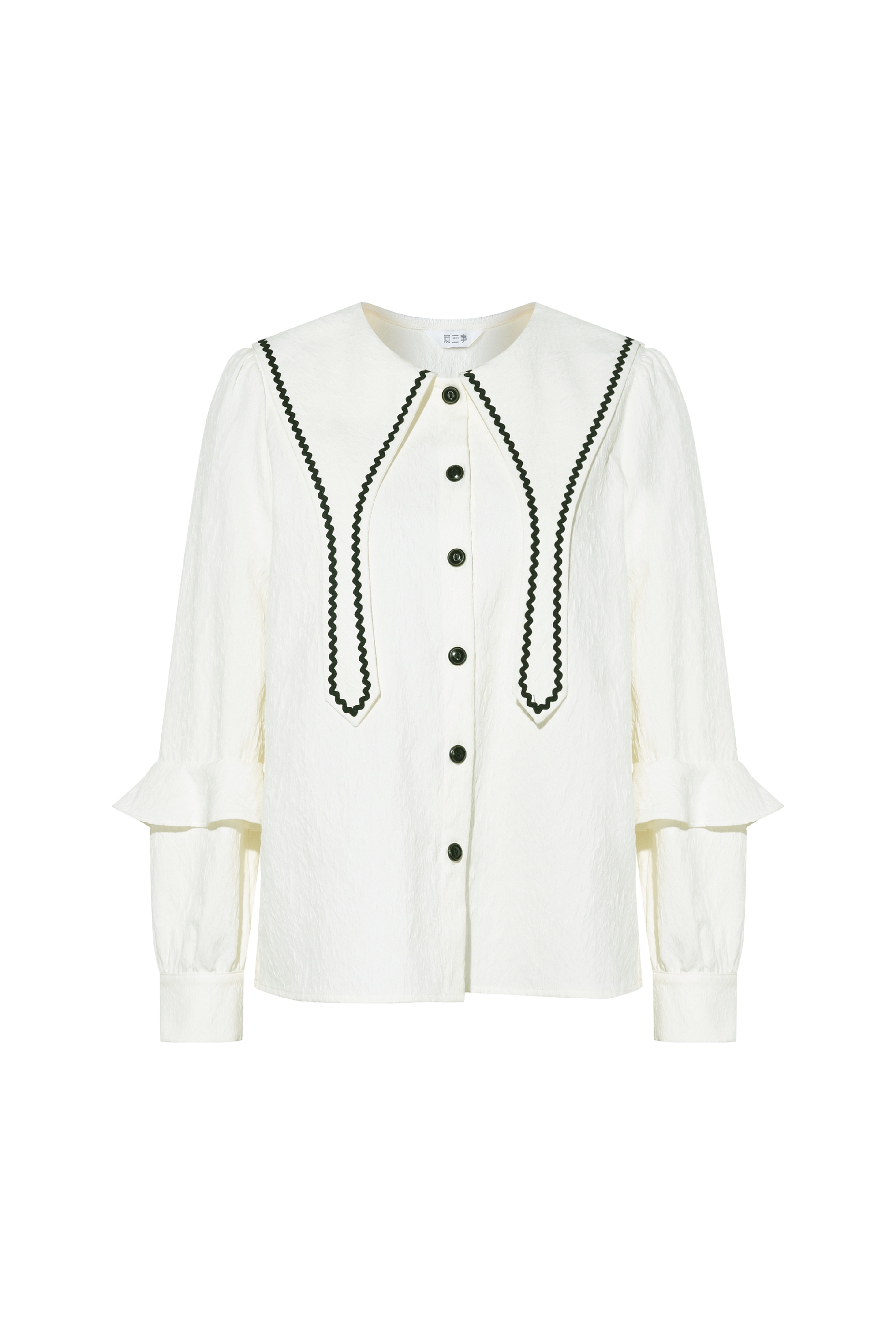 Fresh Oversized Collar Puff-Sleeve Shirt-LYONSENS