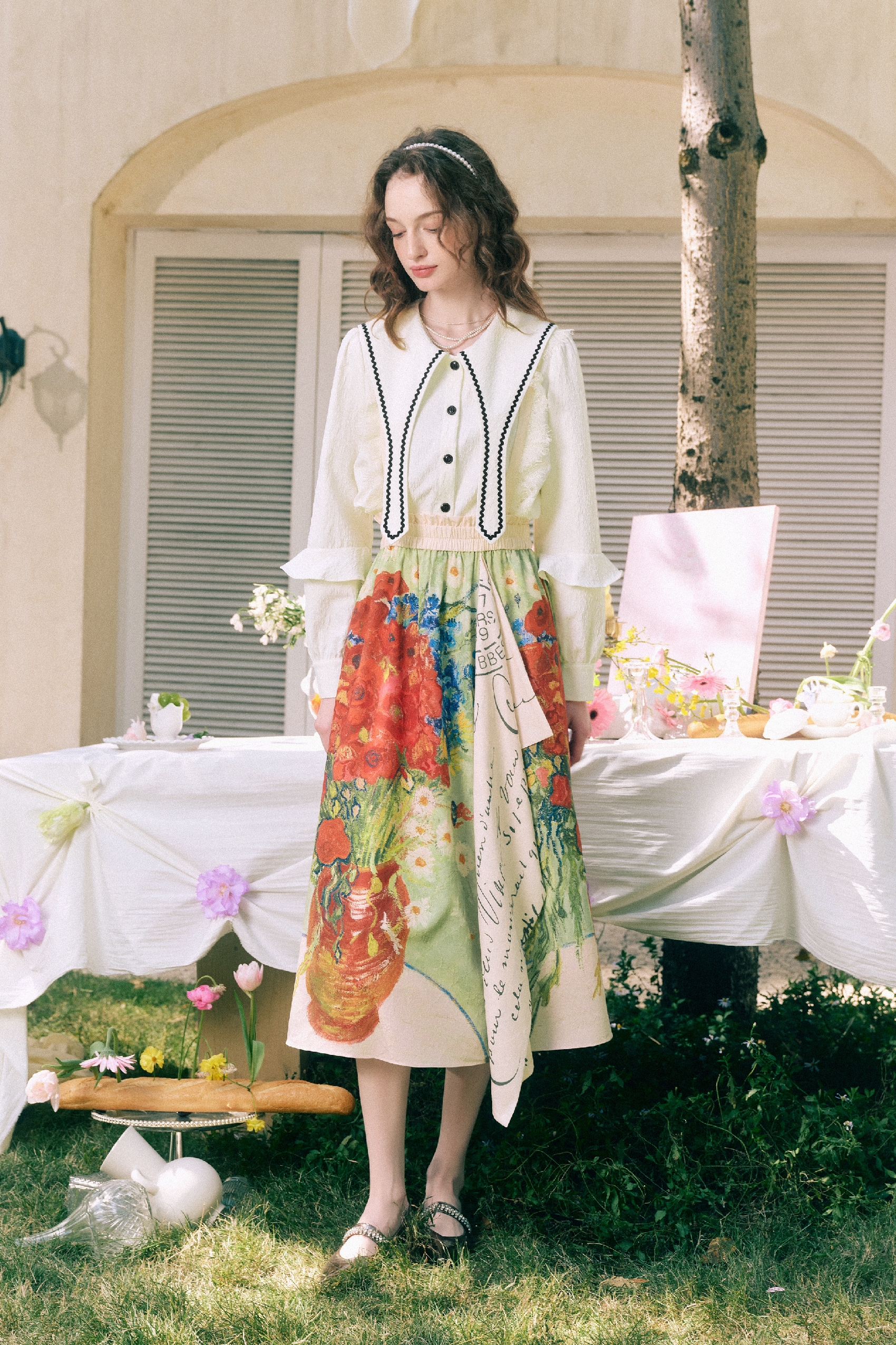 Fresh Oversized Collar Puff-Sleeve Shirt-LYONSENS