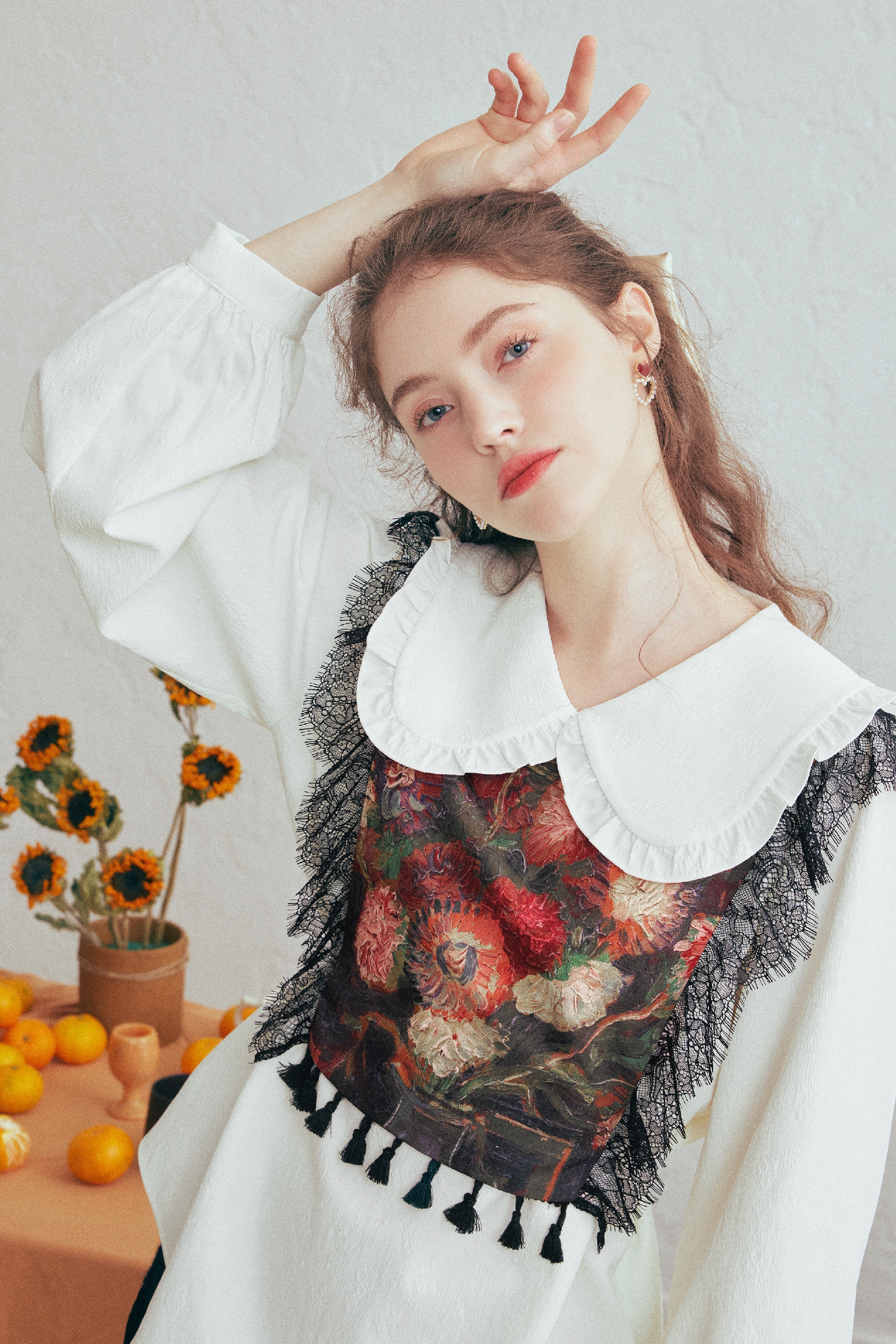 Designer Layered-Look Long-Sleeve Shirt