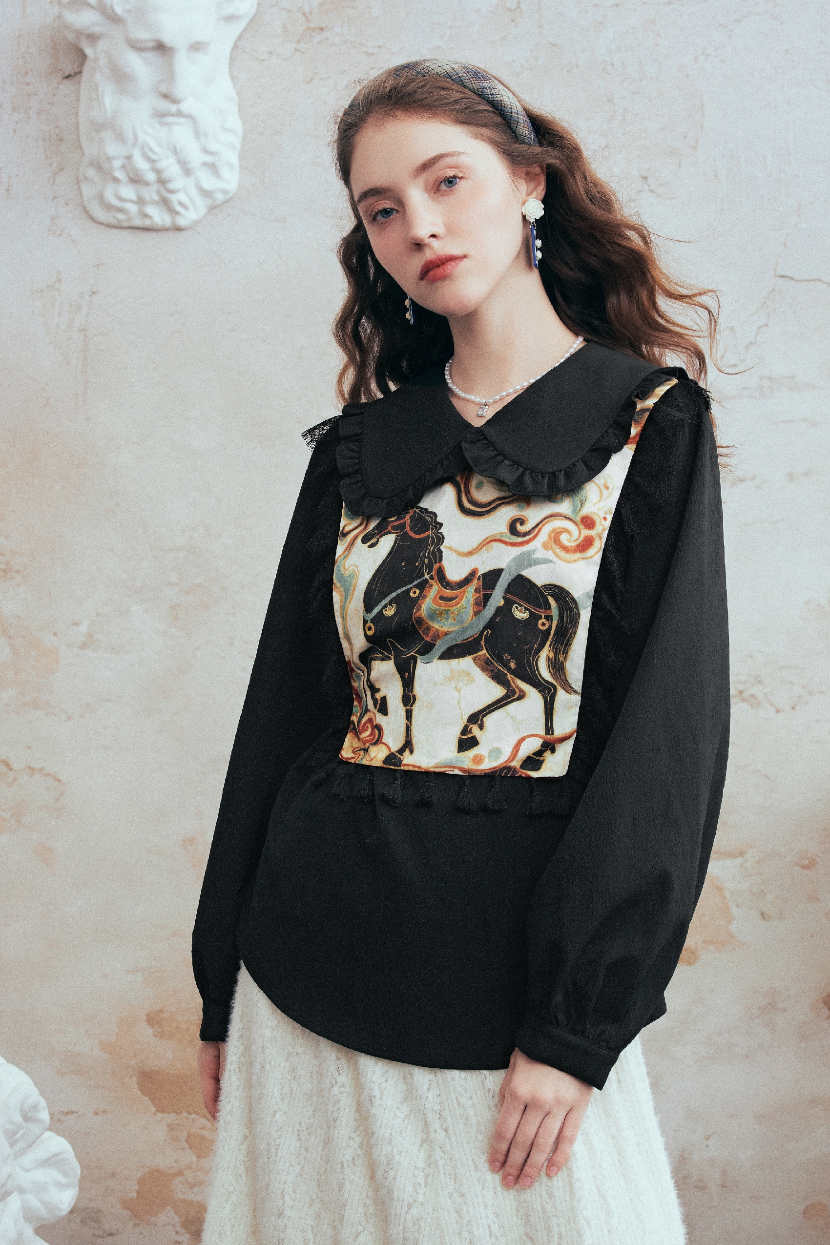 Designer Layered-Look Long-Sleeve Shirt