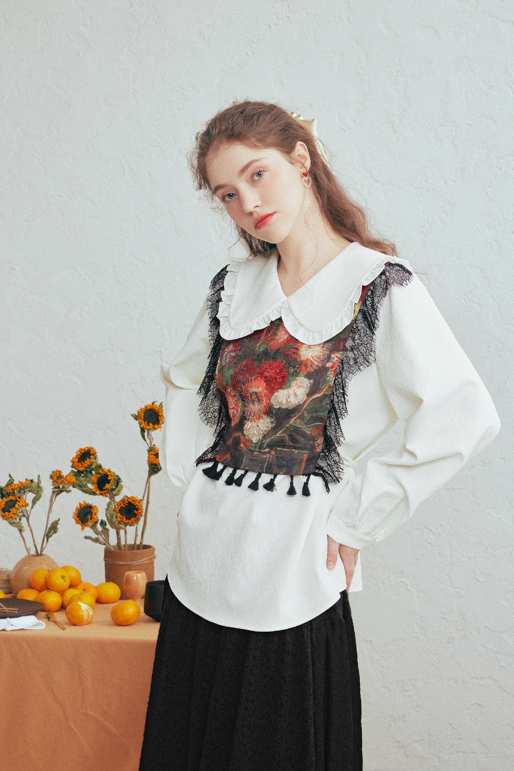 Designer Layered-Look Long-Sleeve Shirt