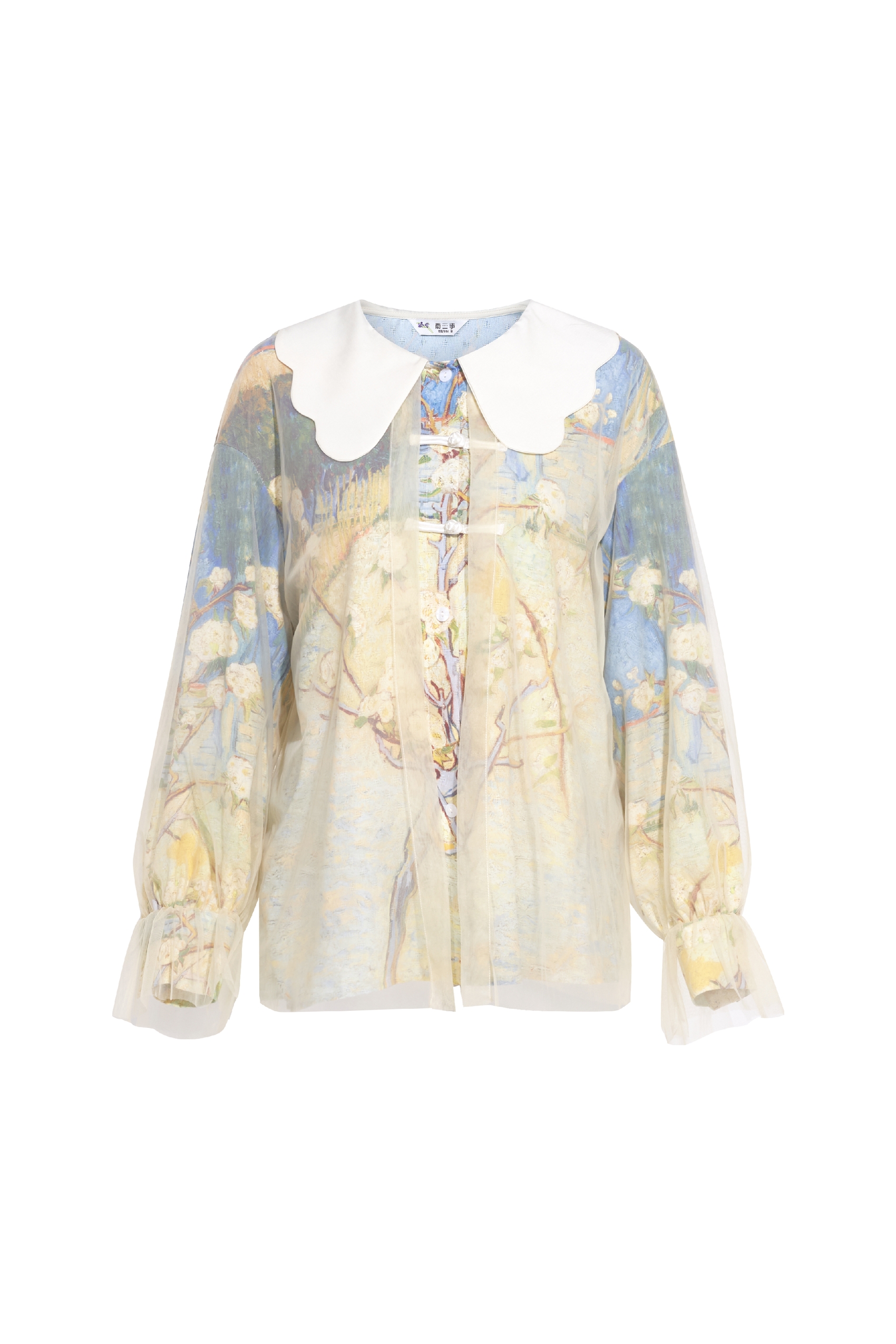 Doll Collar Modern Chinese-Style Shirt