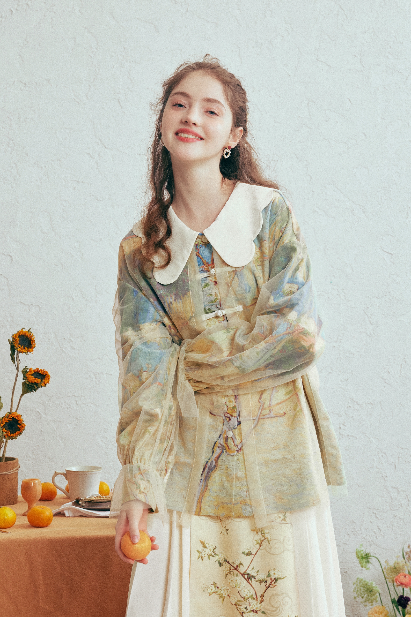 Doll Collar Modern Chinese-Style Shirt