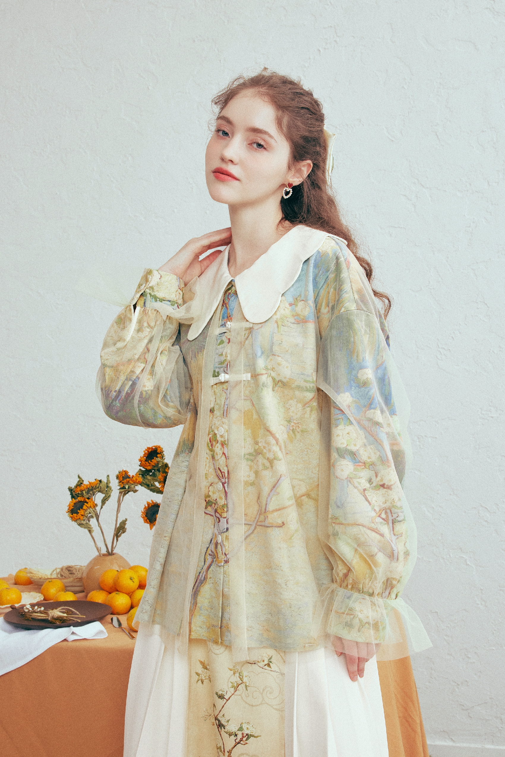 Doll Collar Modern Chinese-Style Shirt