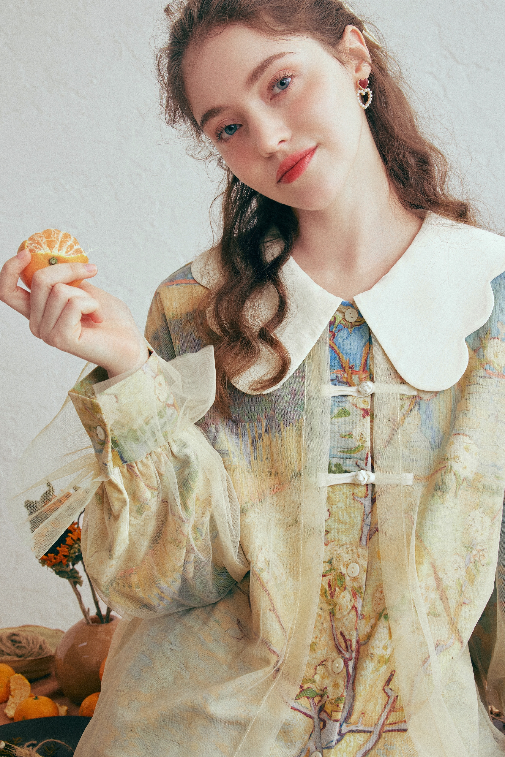 Doll Collar Modern Chinese-Style Shirt