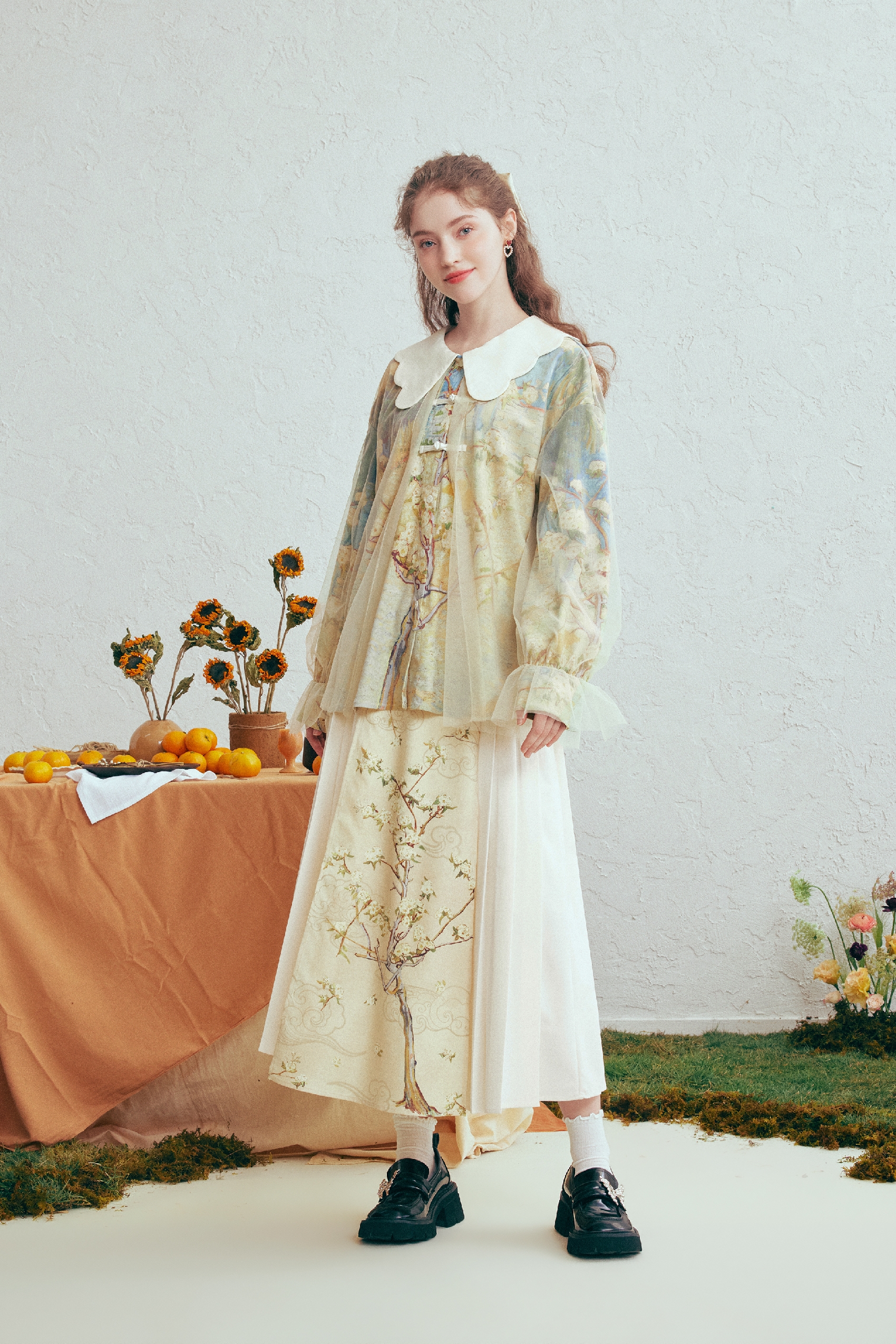 Doll Collar Modern Chinese-Style Shirt