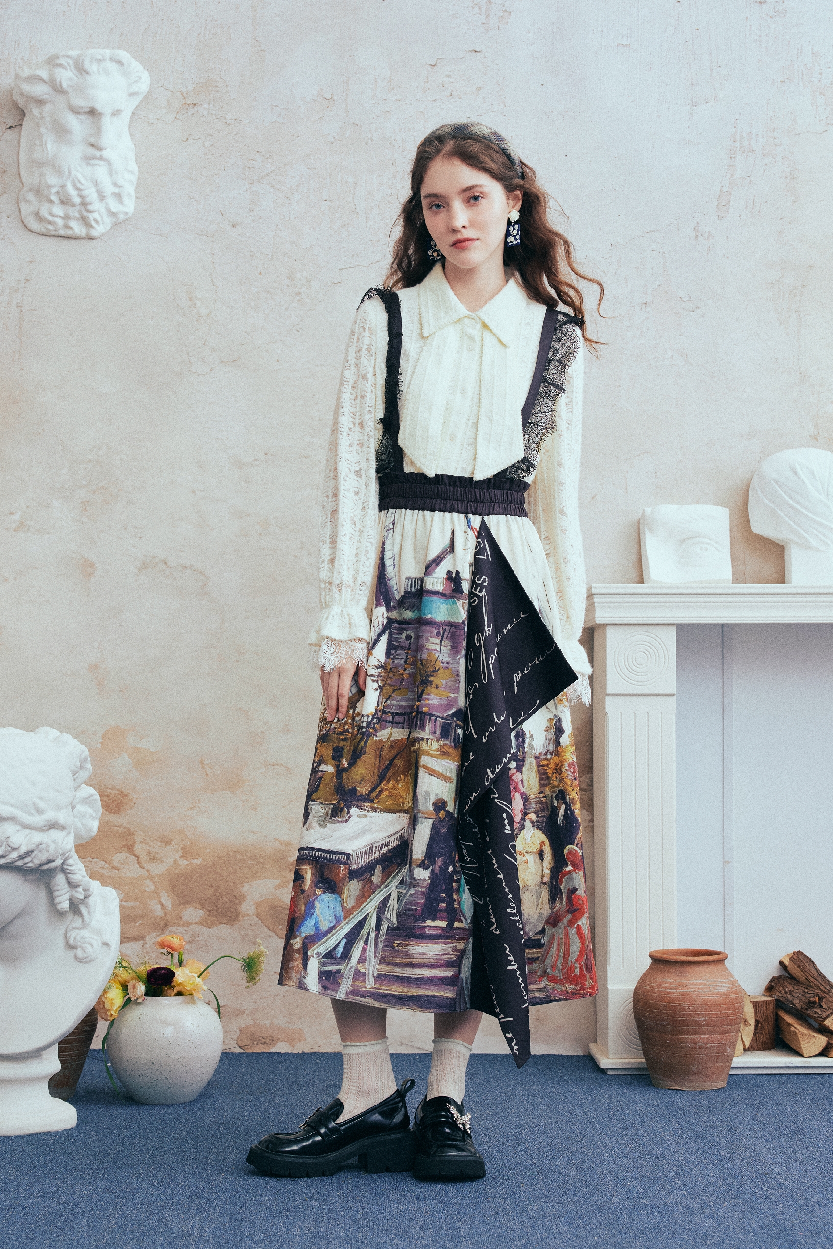 Lace Long-Sleeve Designer White Shirt