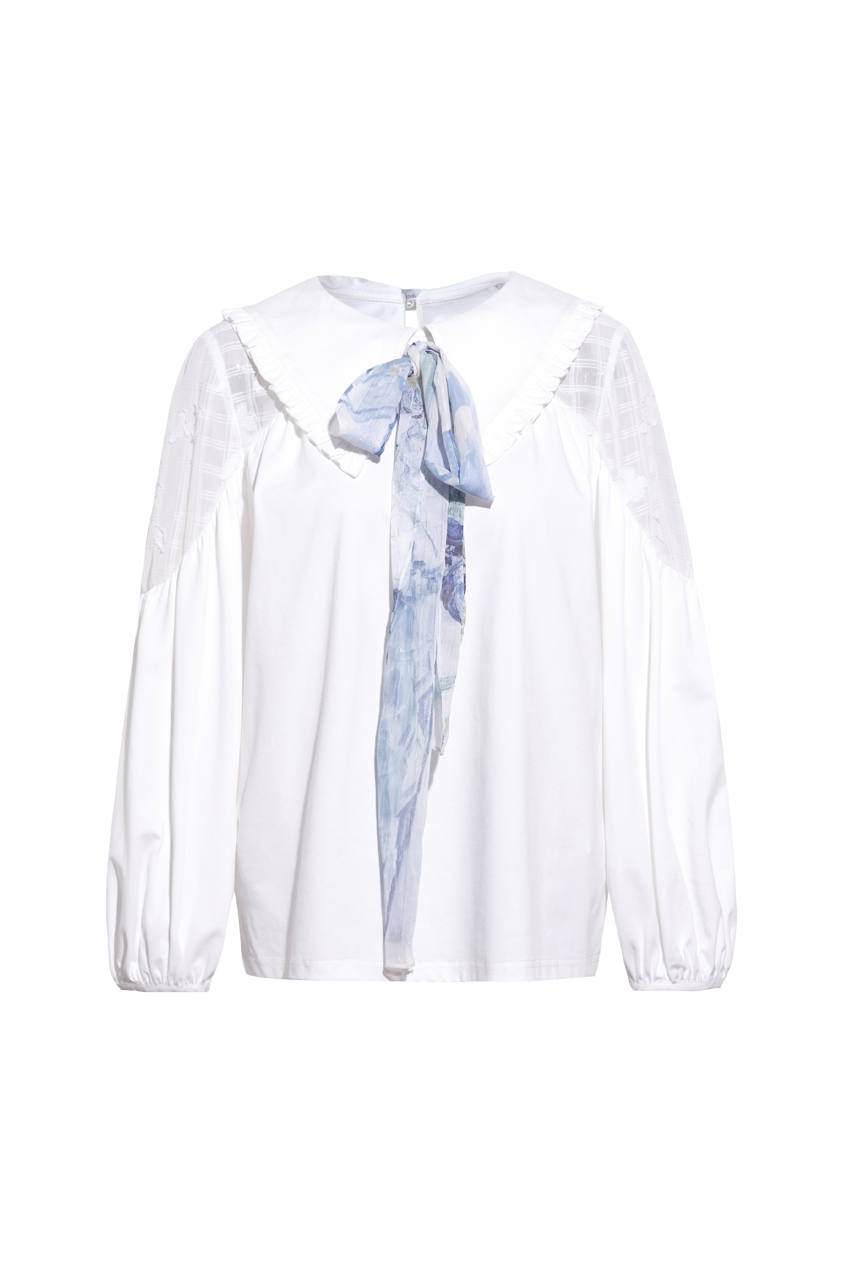 White Balloon Sleeve Shirt