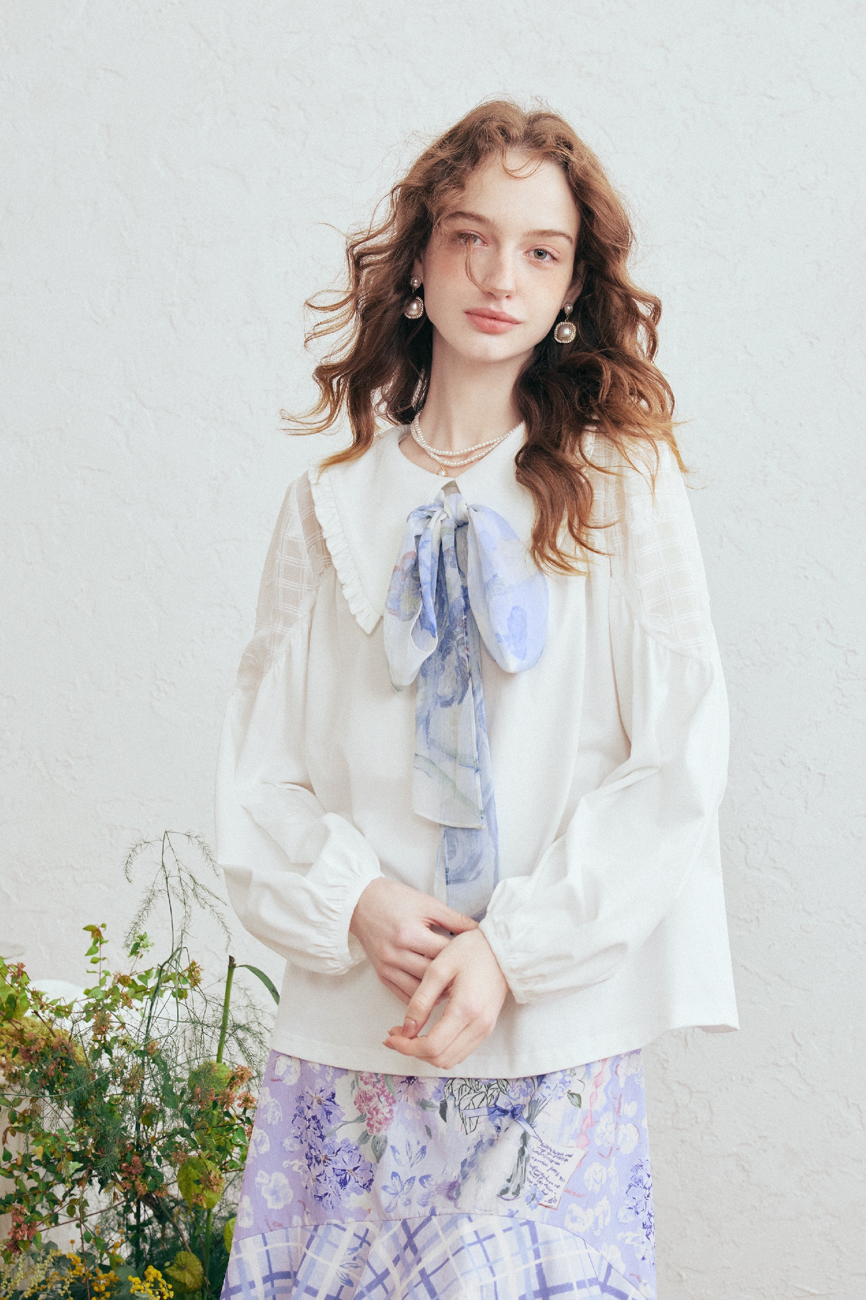 White Balloon Sleeve Shirt