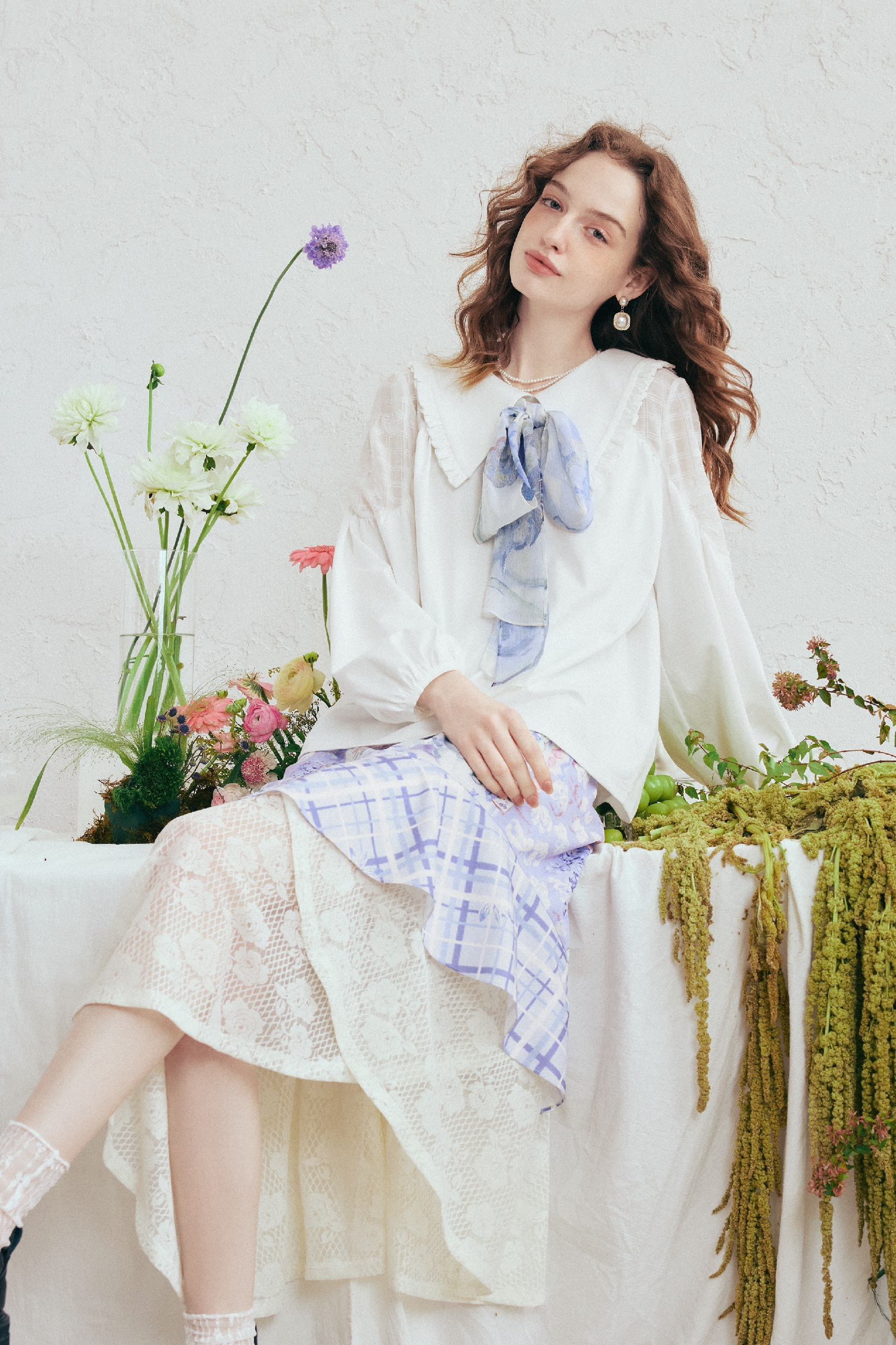 White Balloon Sleeve Shirt