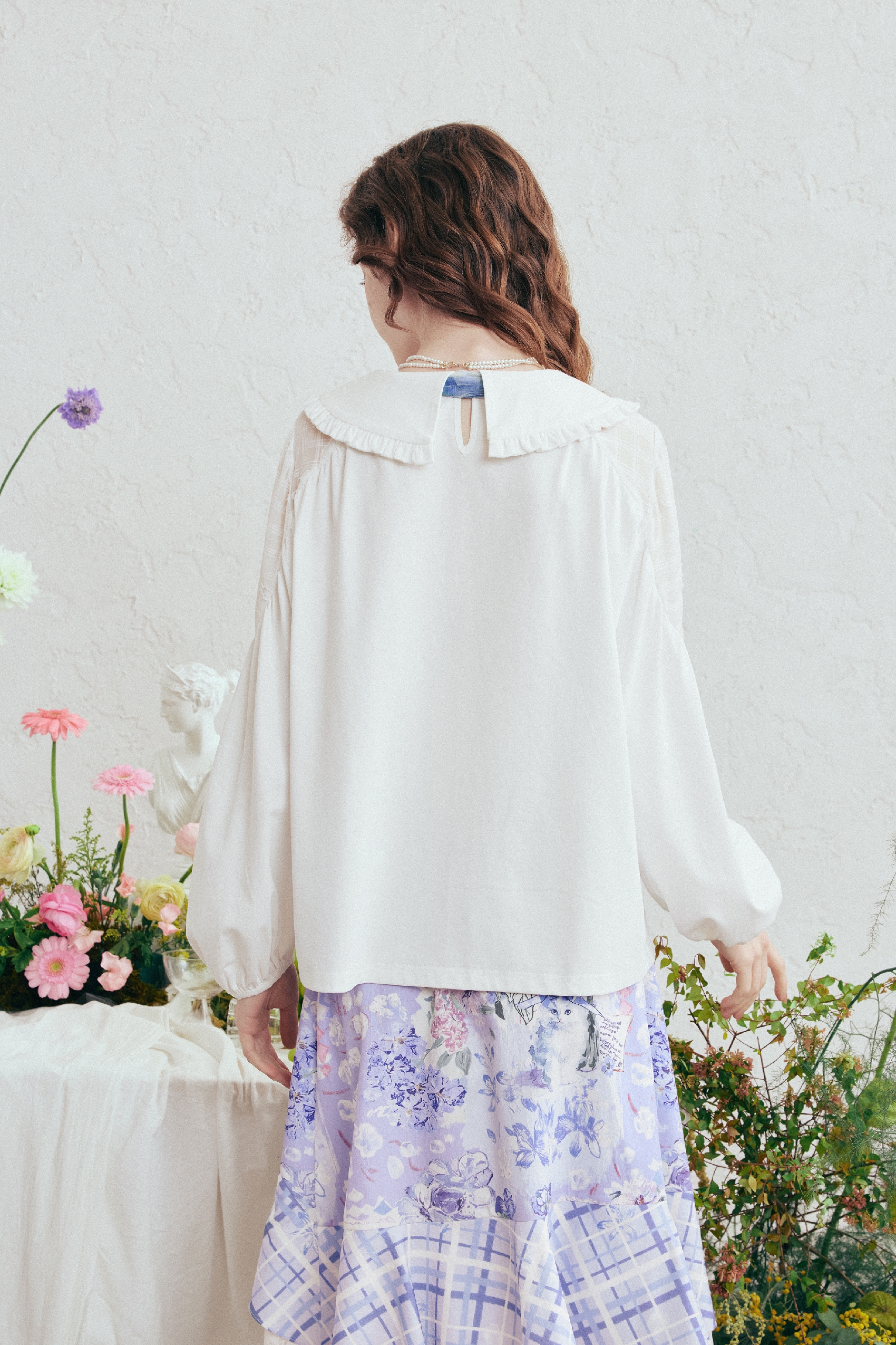 White Balloon Sleeve Shirt