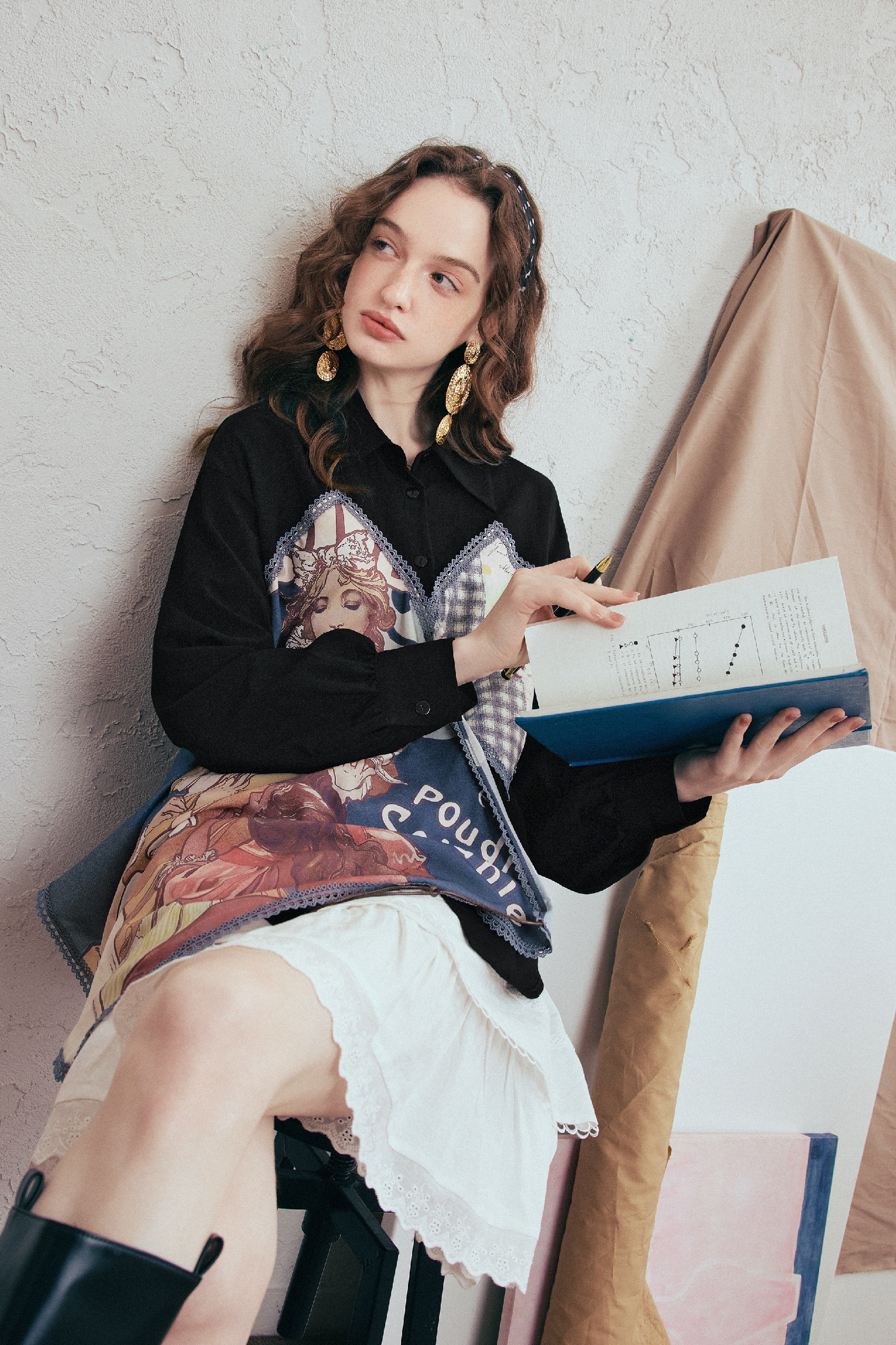 Faux Layered Printed Shirt