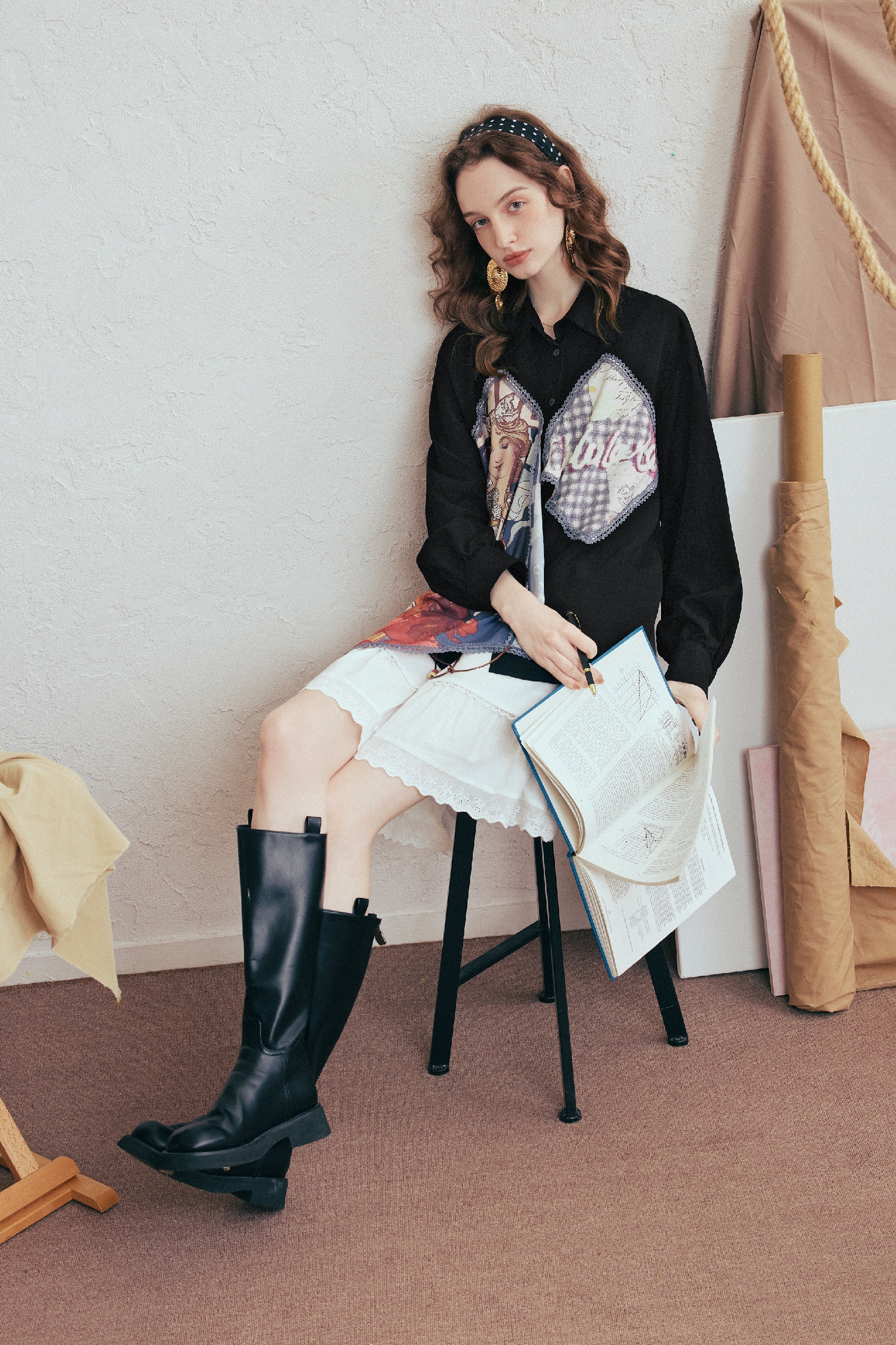 Faux Layered Printed Shirt