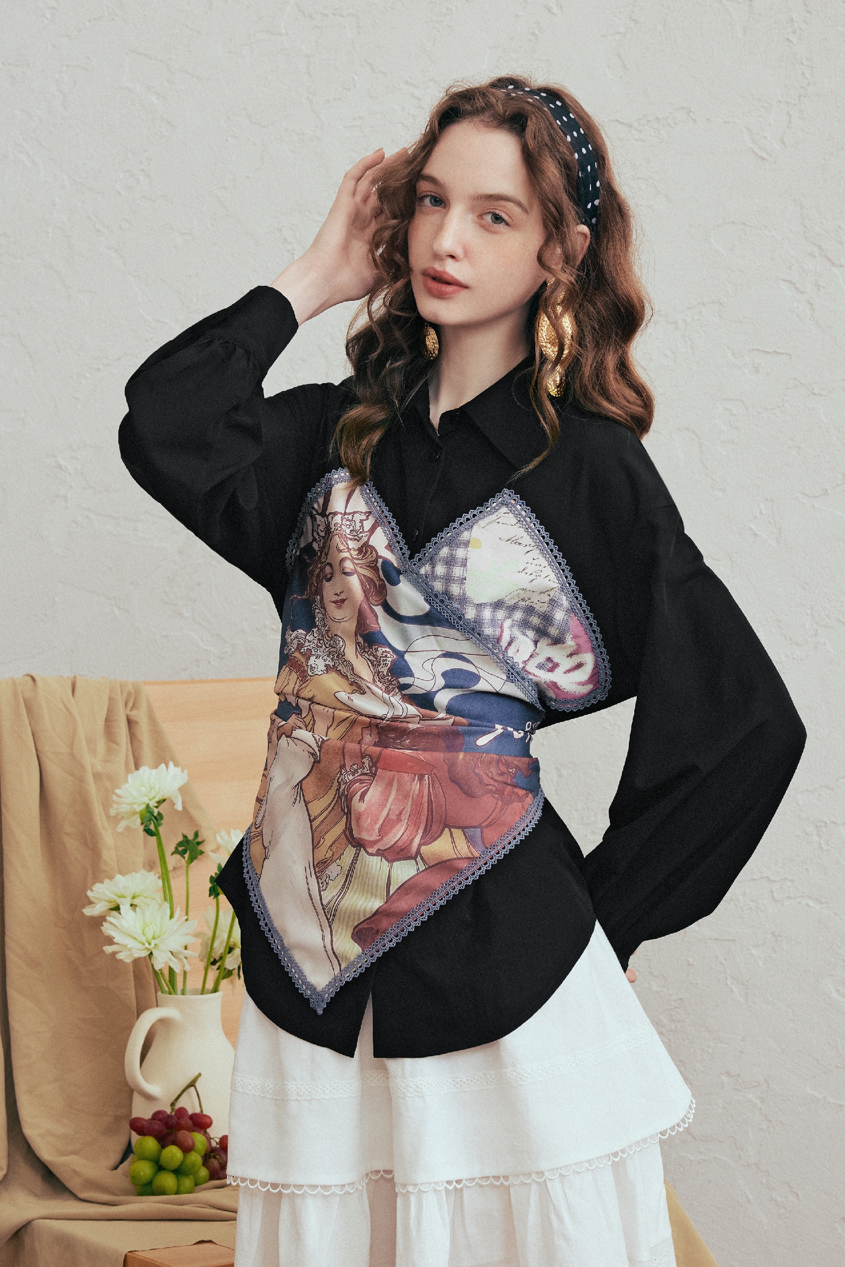 Faux Layered Printed Shirt