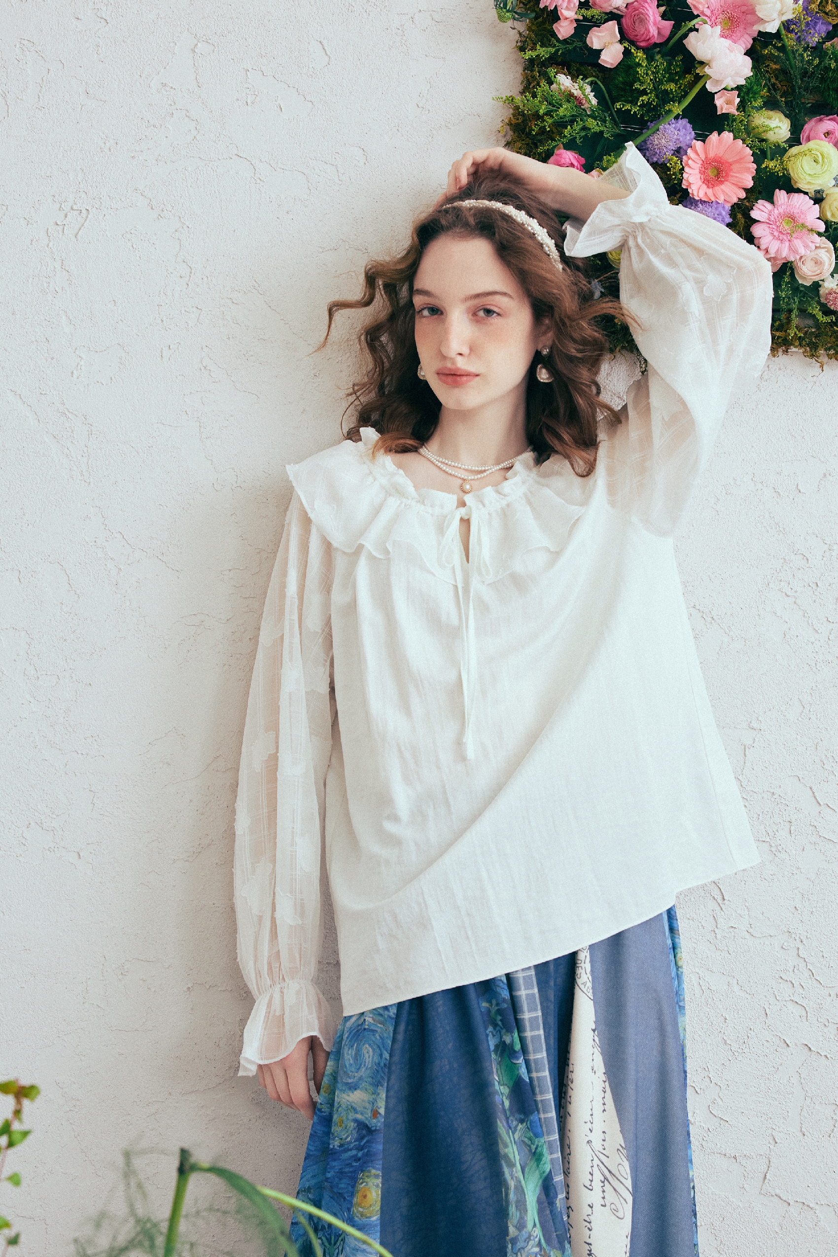 White Sweet-Style Shirt