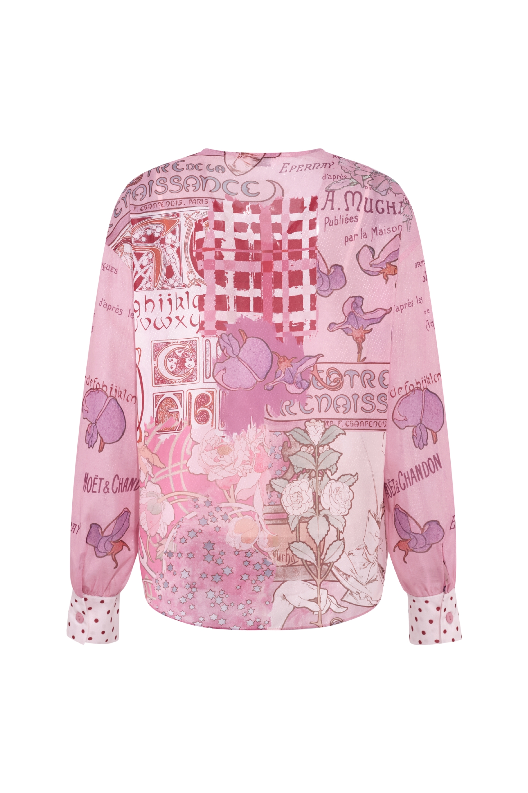 Pink Floral Print Long Sleeve Shirt-LYONSENS