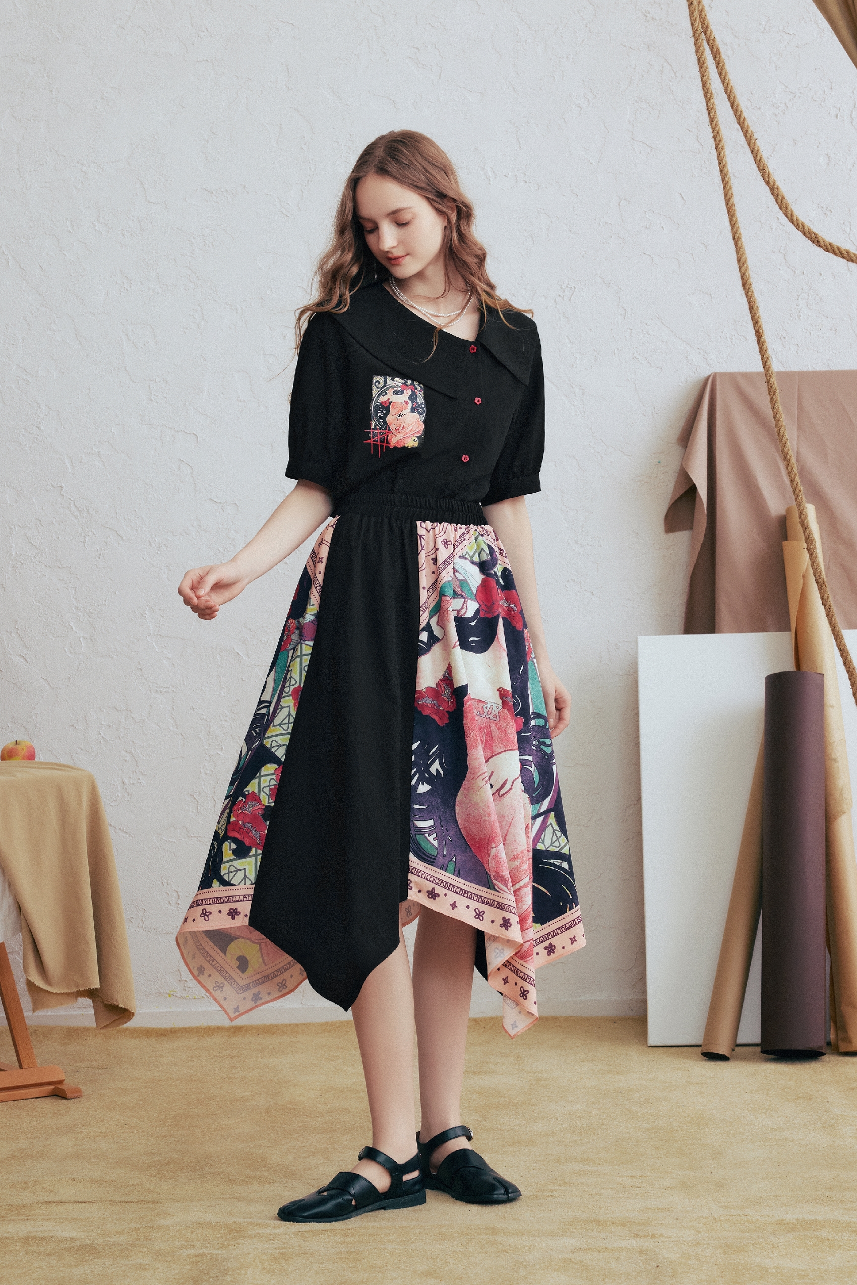 Asymmetric Short Sleeve Shirt