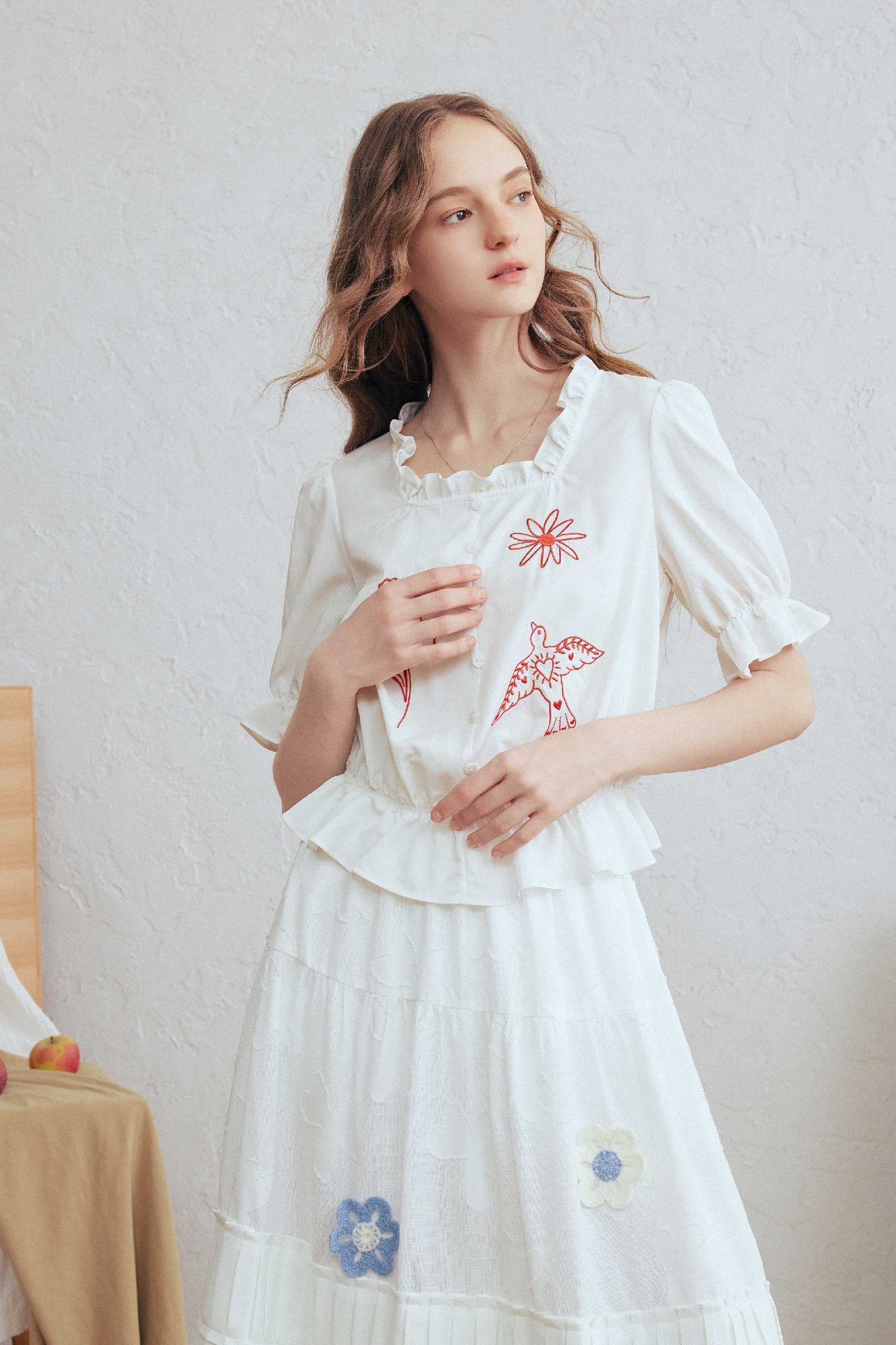 Cropped Puff Sleeve Shirt