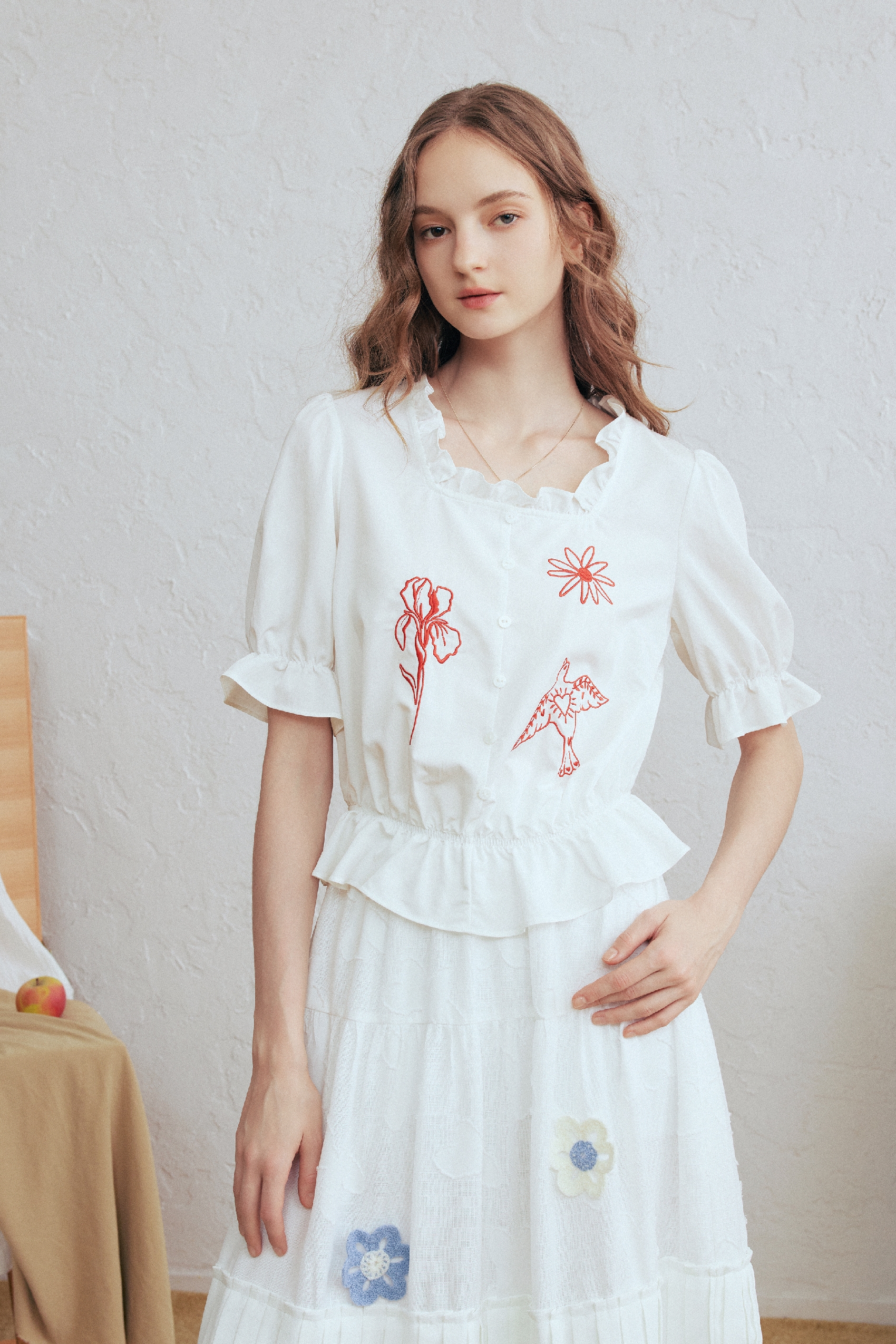 Cropped Puff Sleeve Shirt