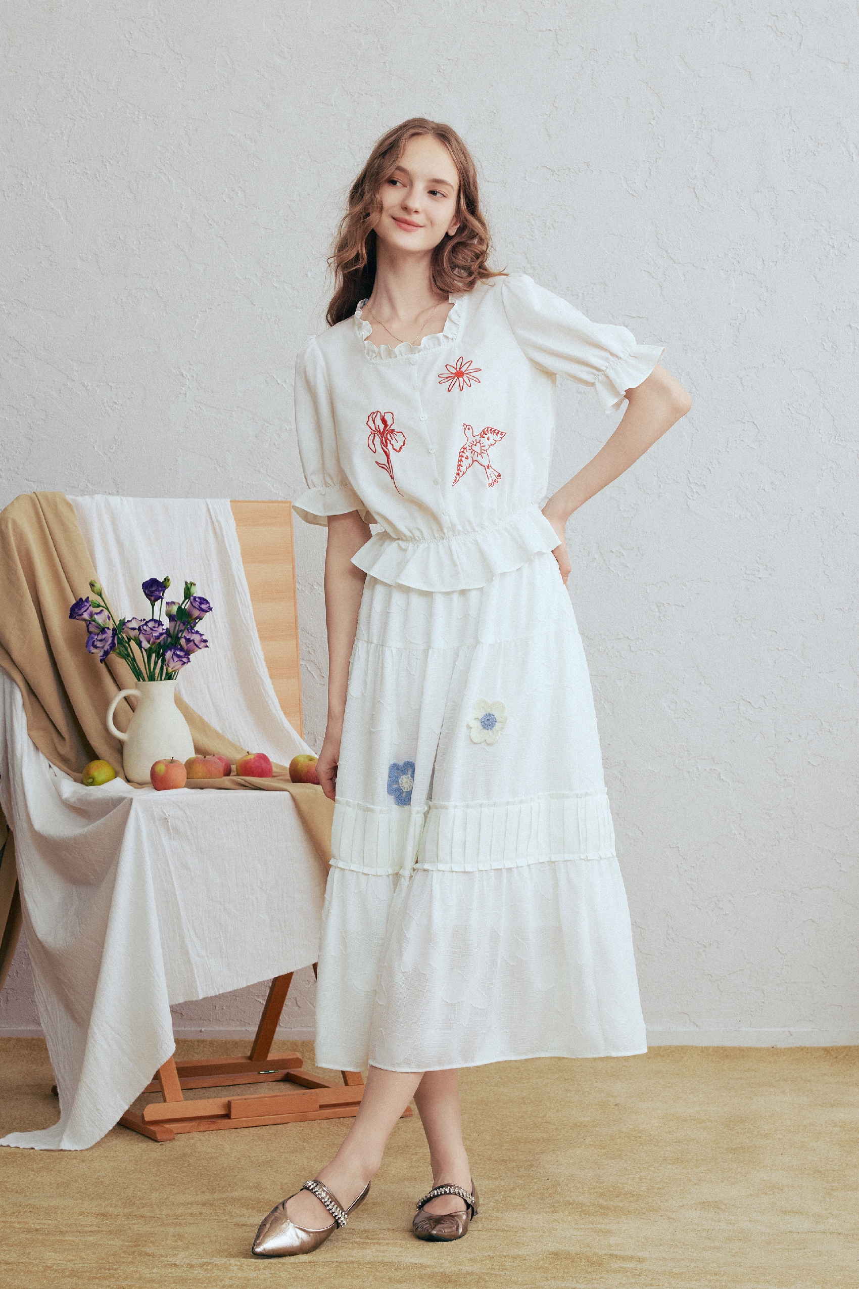 Cropped Puff Sleeve Shirt