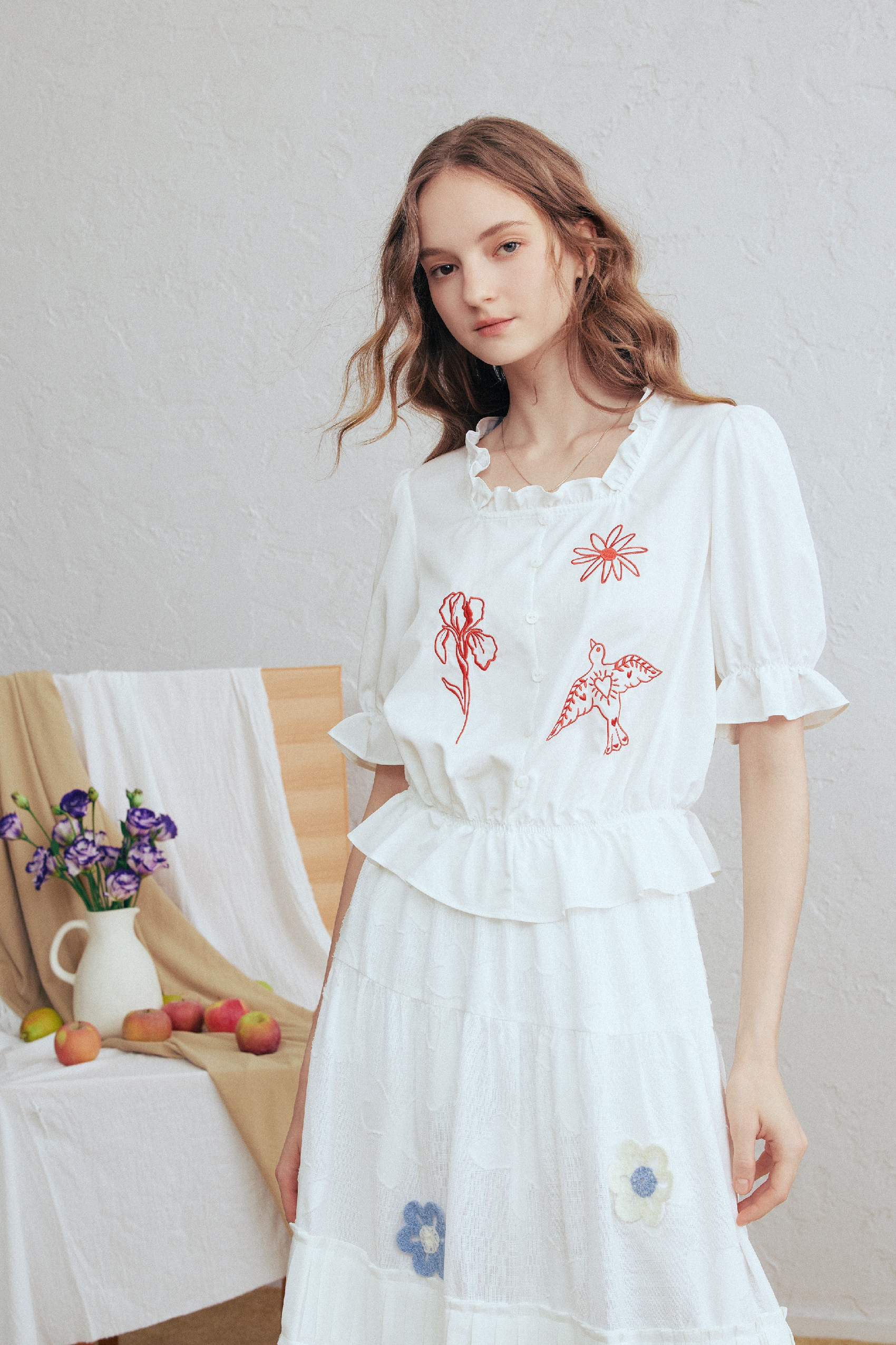 Cropped Puff Sleeve Shirt