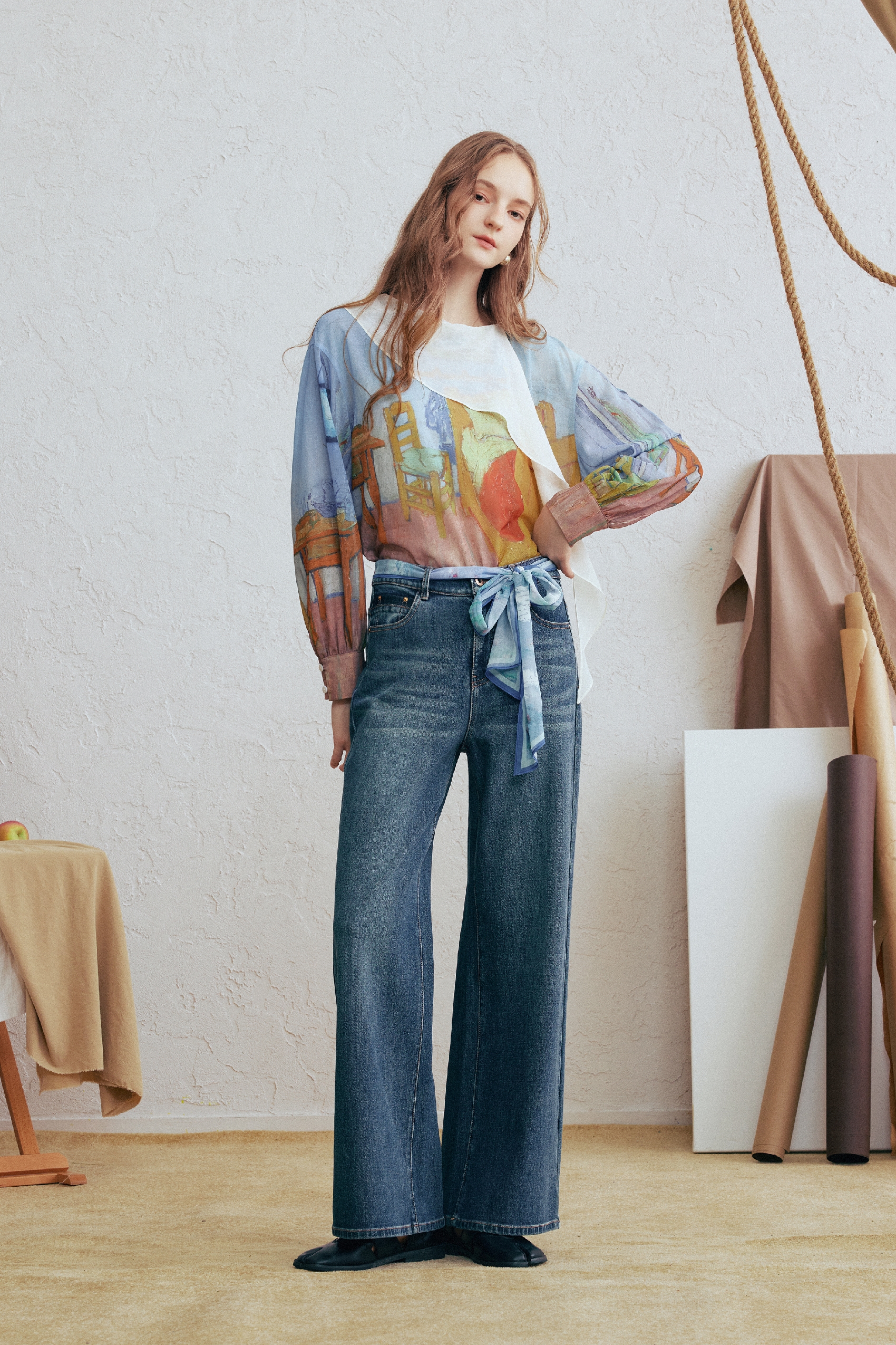 Patchwork Two-Piece Print Shirt-LYONSENS