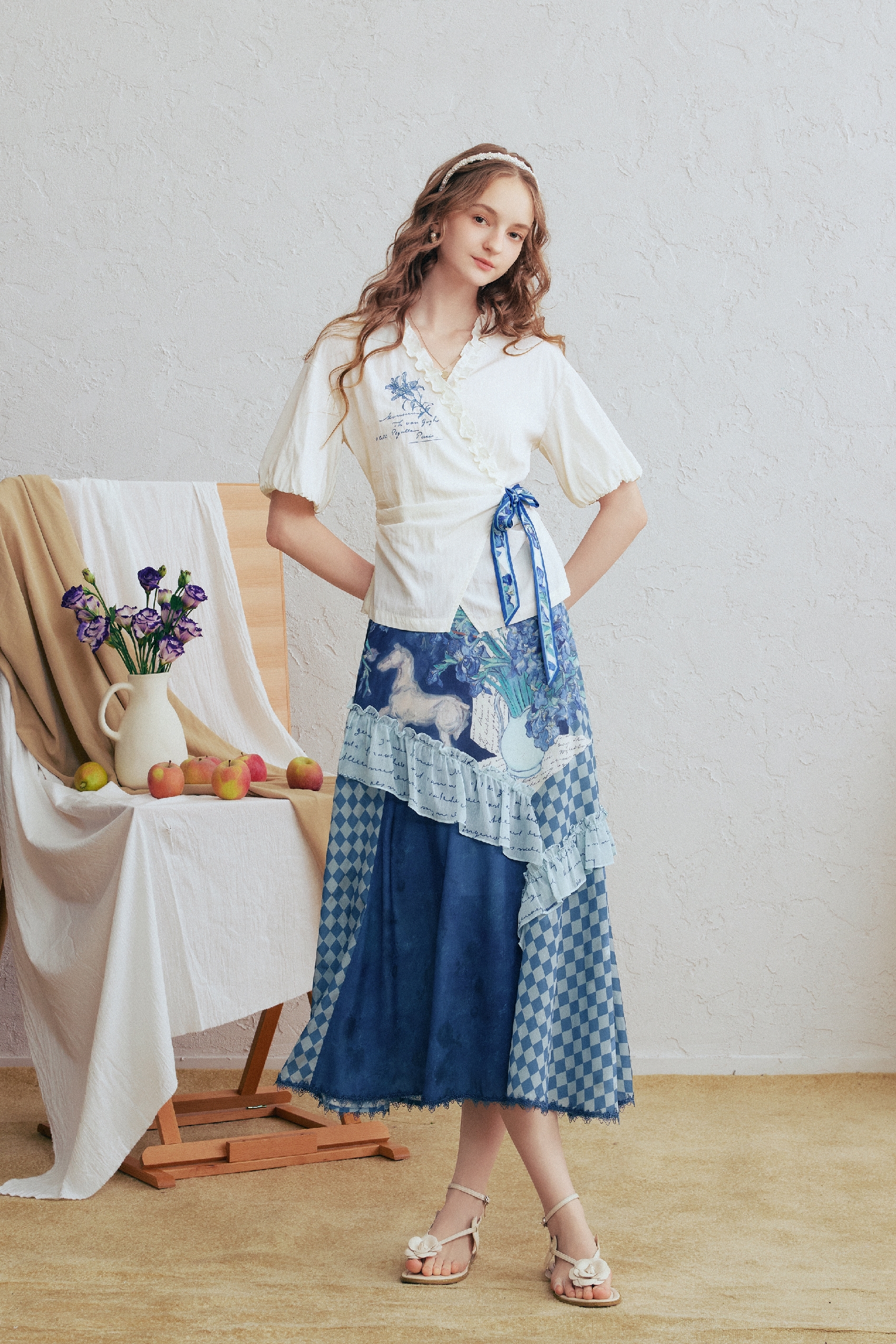 White V-Neck Short Sleeve Shirt