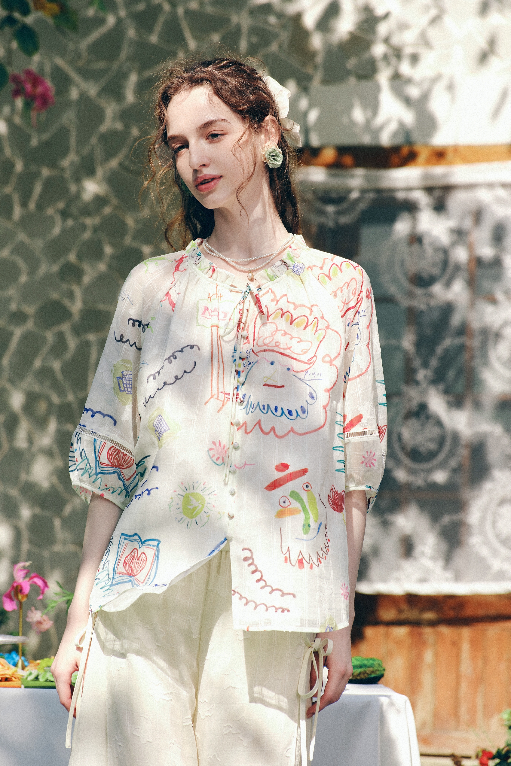 Graffiti Print Shirt-LYONSENS