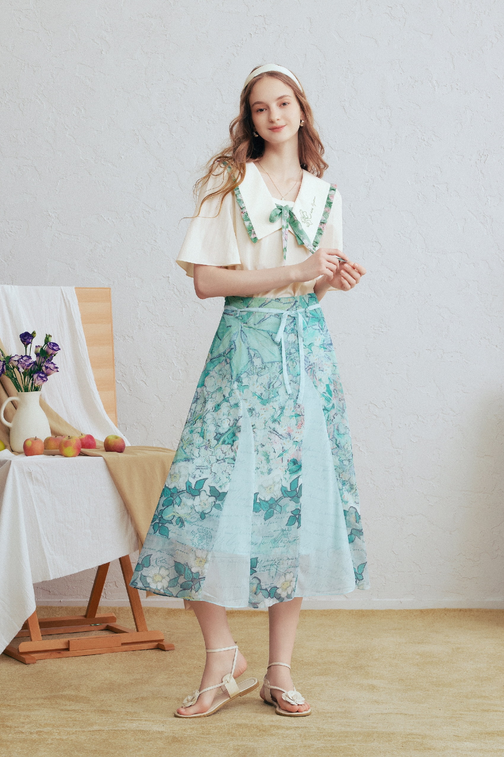 Ruffle Embroidered Shirt