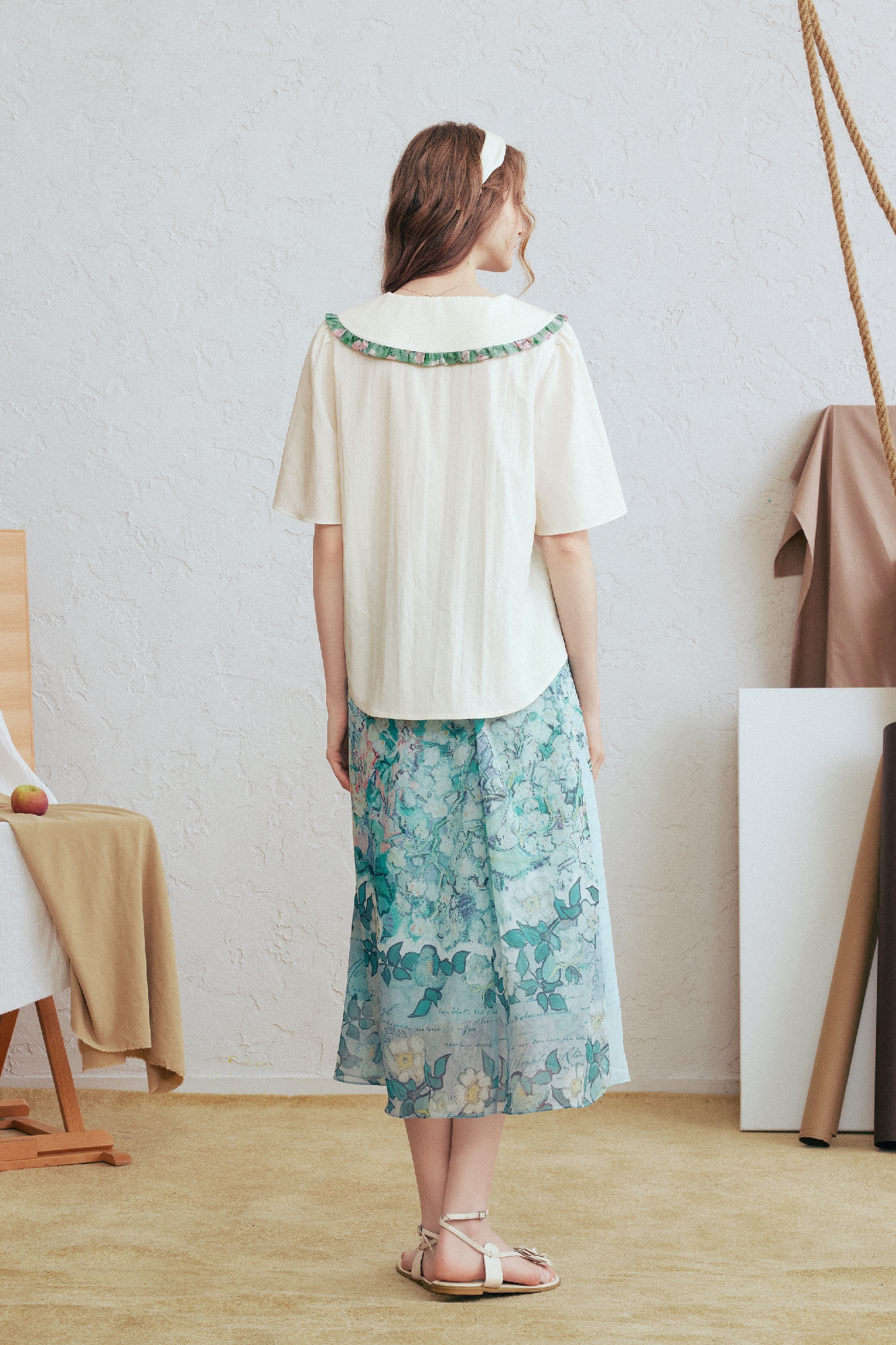 Ruffle Embroidered Shirt