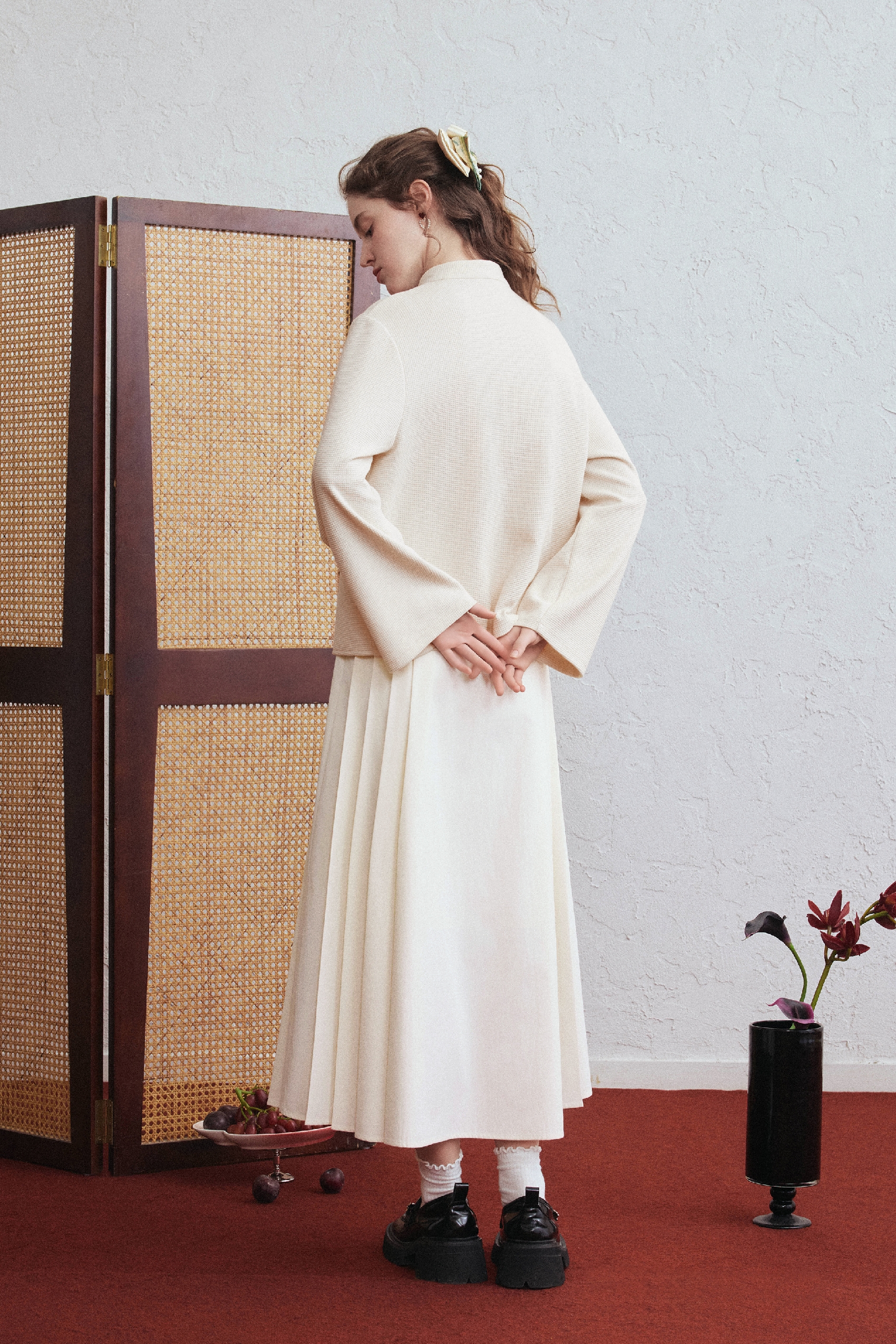 Vintage Print Midi Skirt