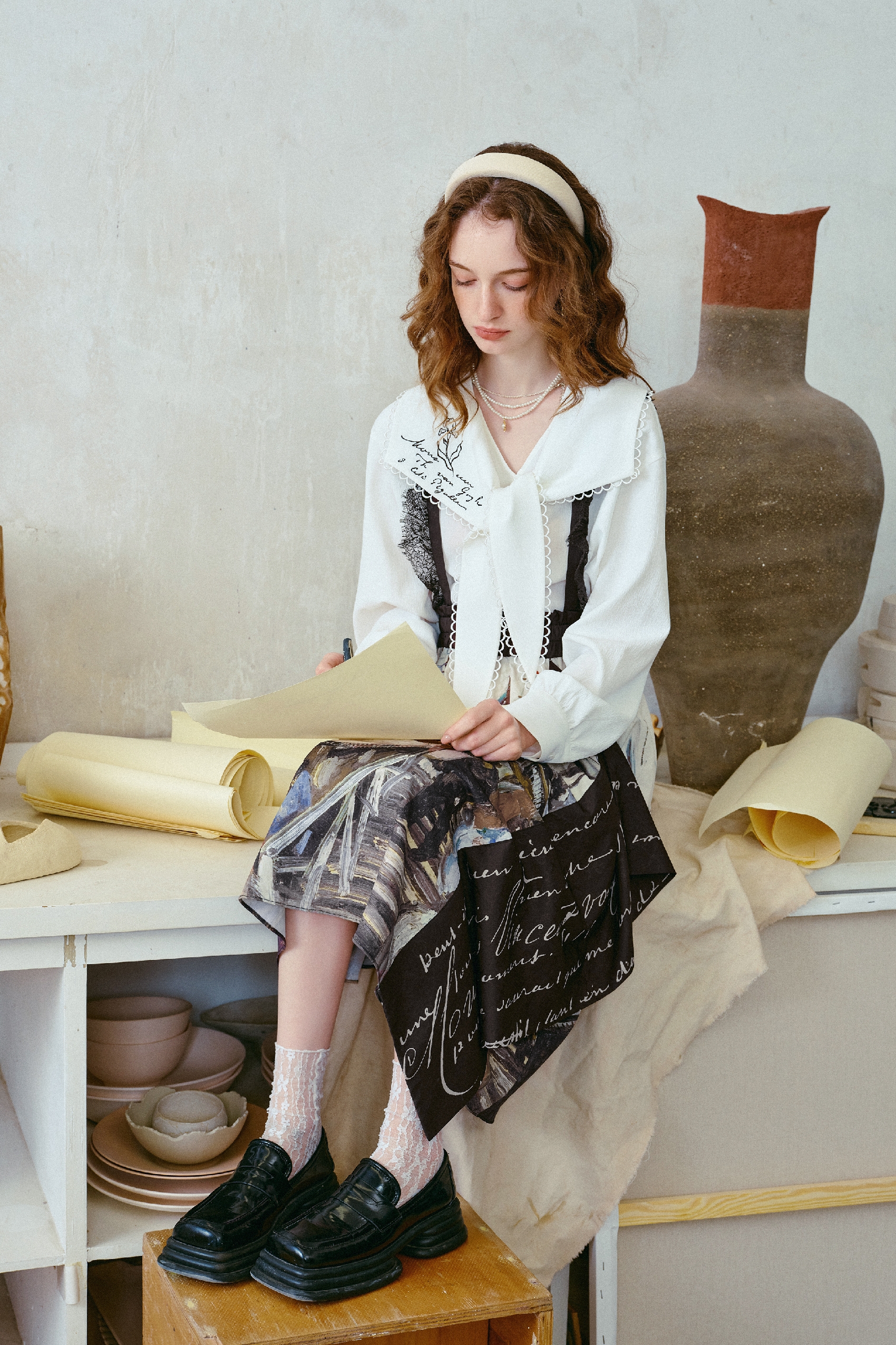 Elegant Printed A-Line Maxi Skirt-LYONSENS
