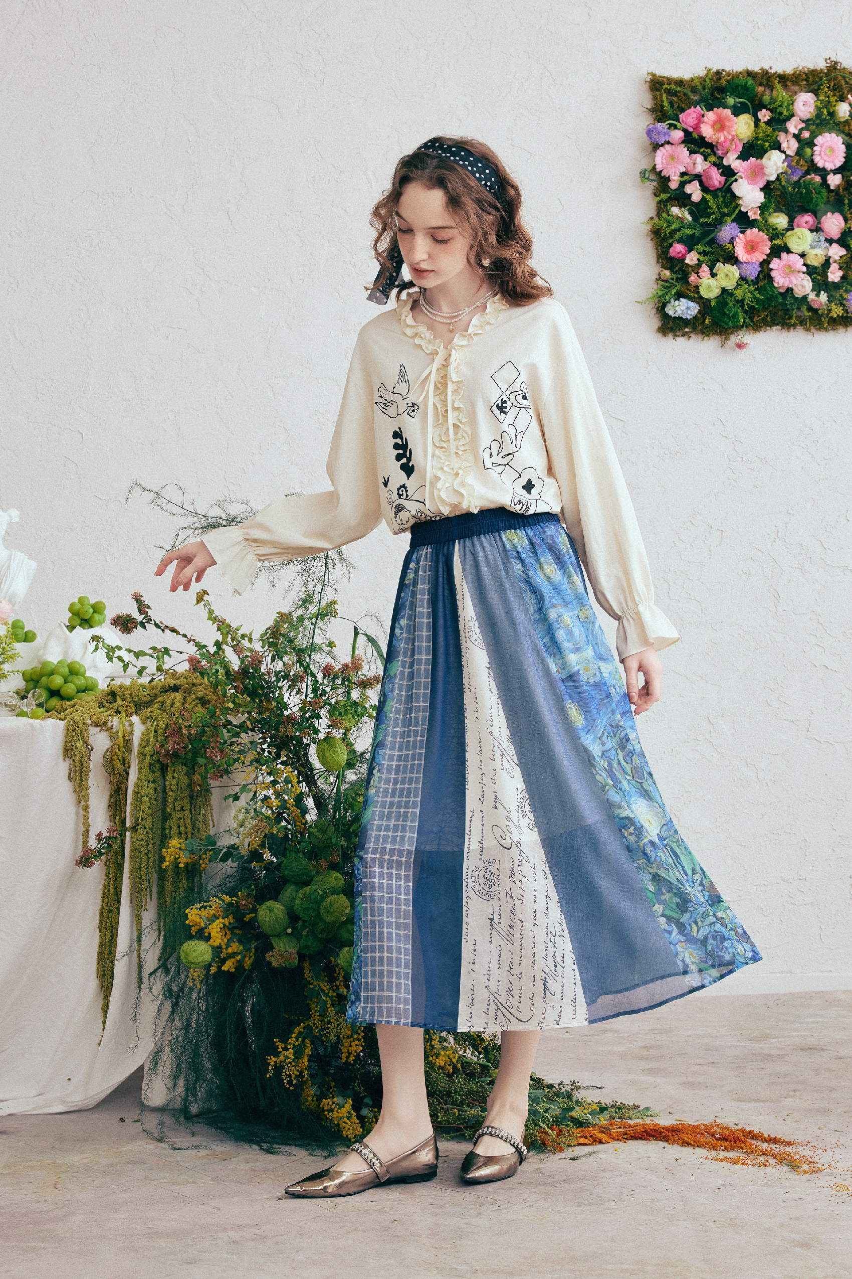 Printed A-Line Skirt