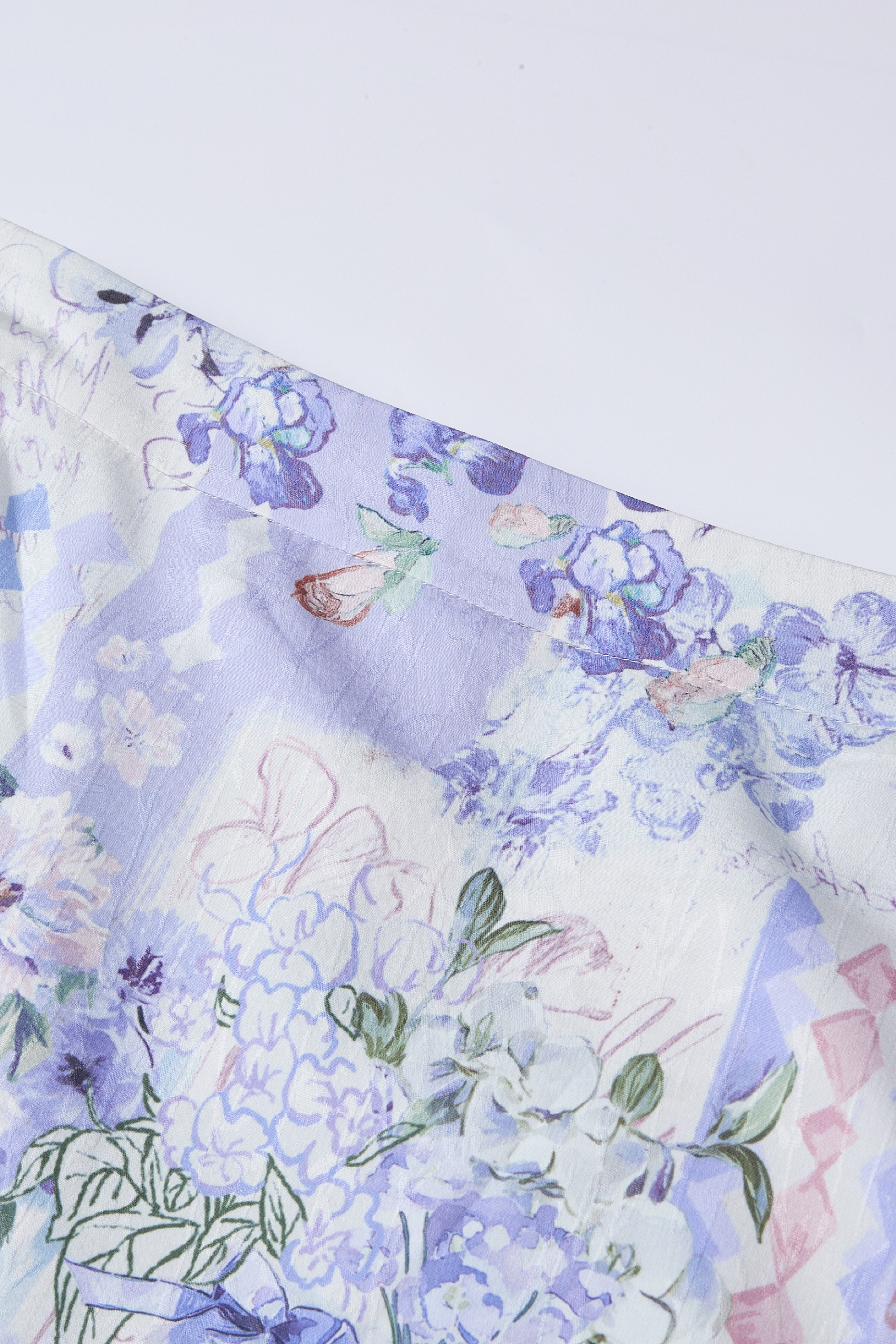 Purple Printed Midi Skirt