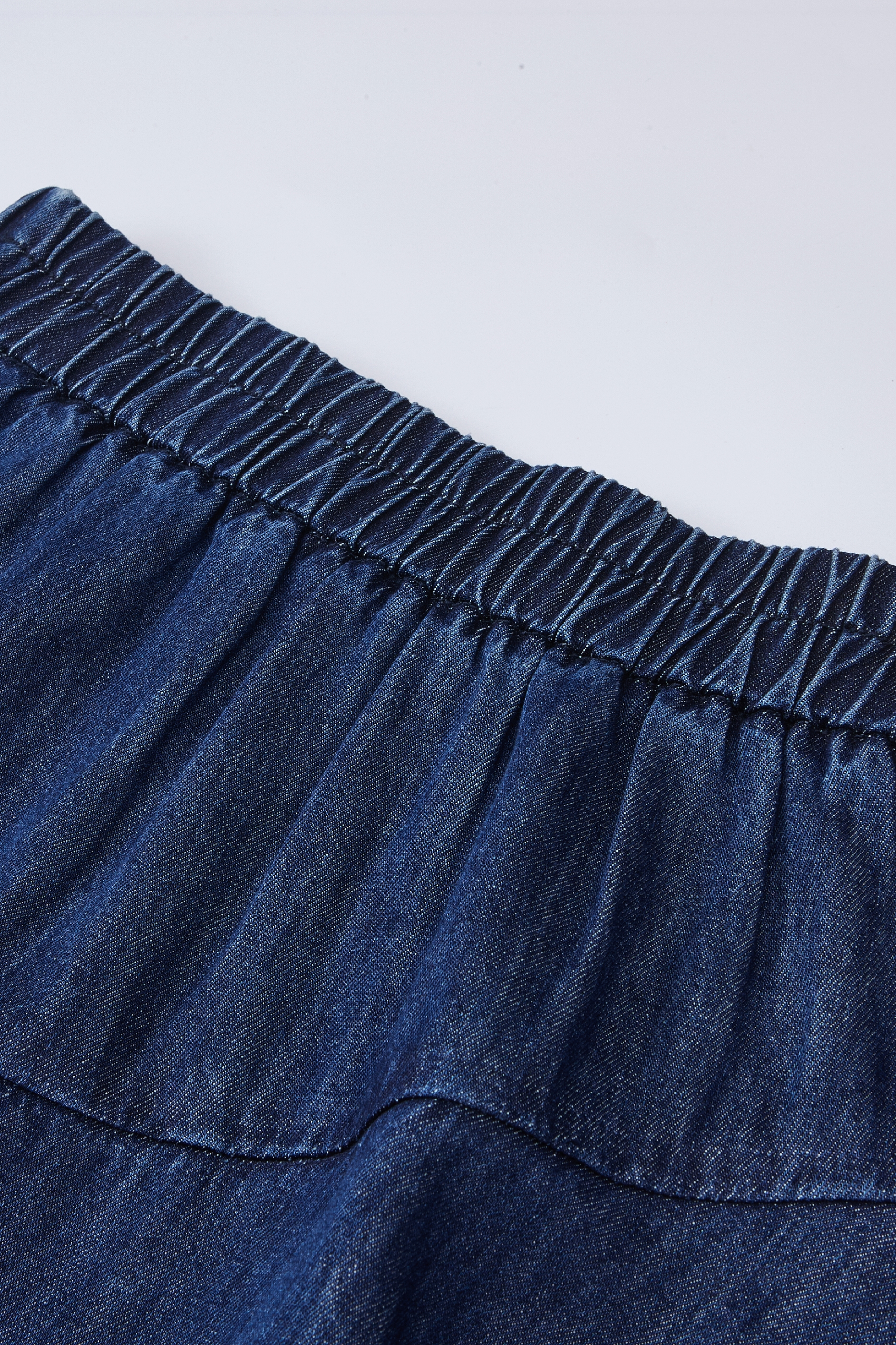 Blue Embroidered Midi Skirt