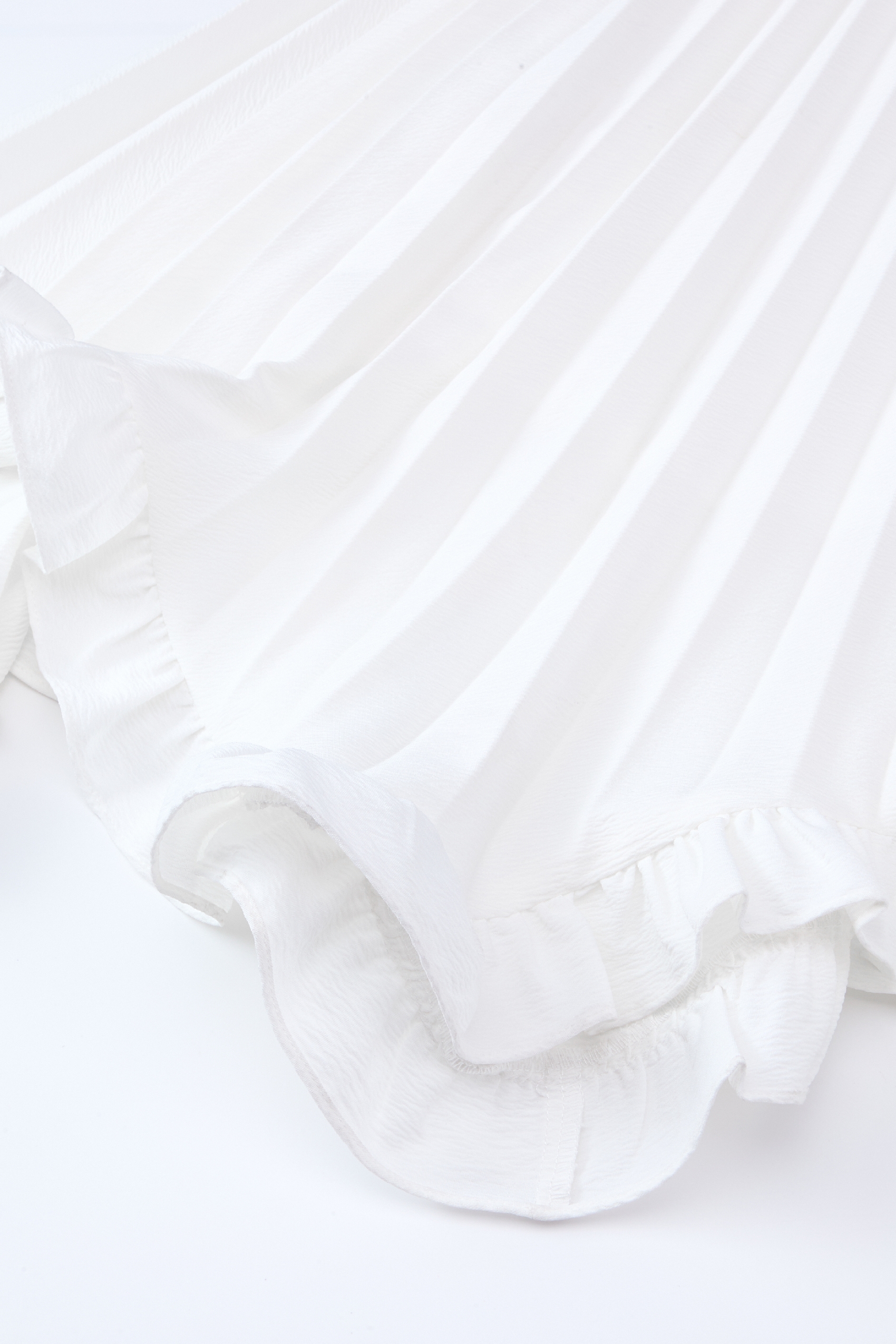 White Pleated Midi Skirt