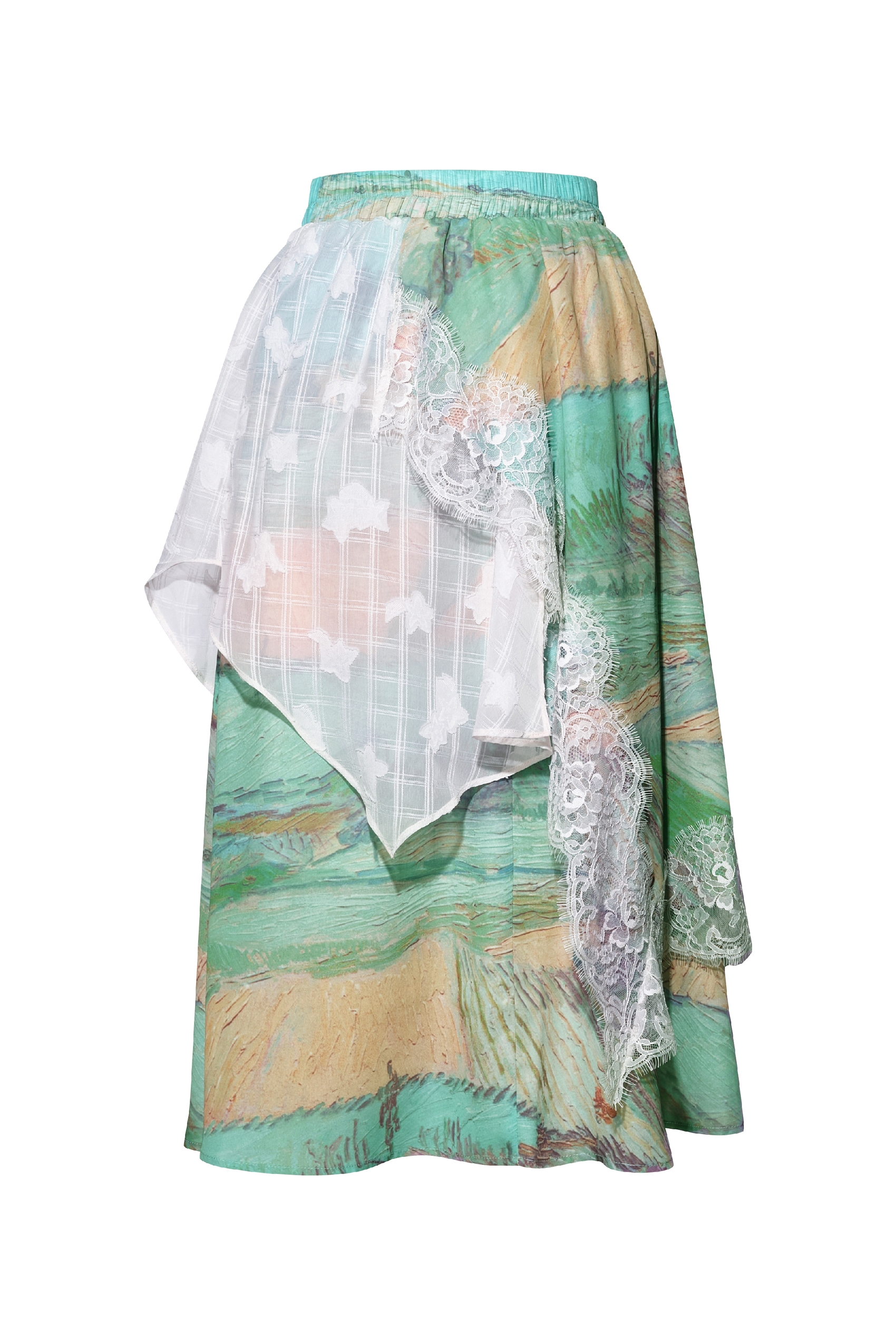 Lace Patchwork A-Line Skirt